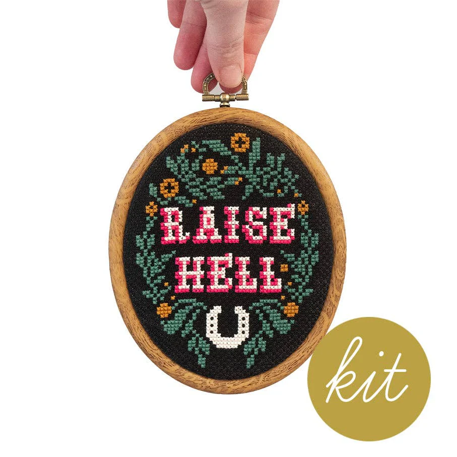 Raise Hell Cross Stitch Kit