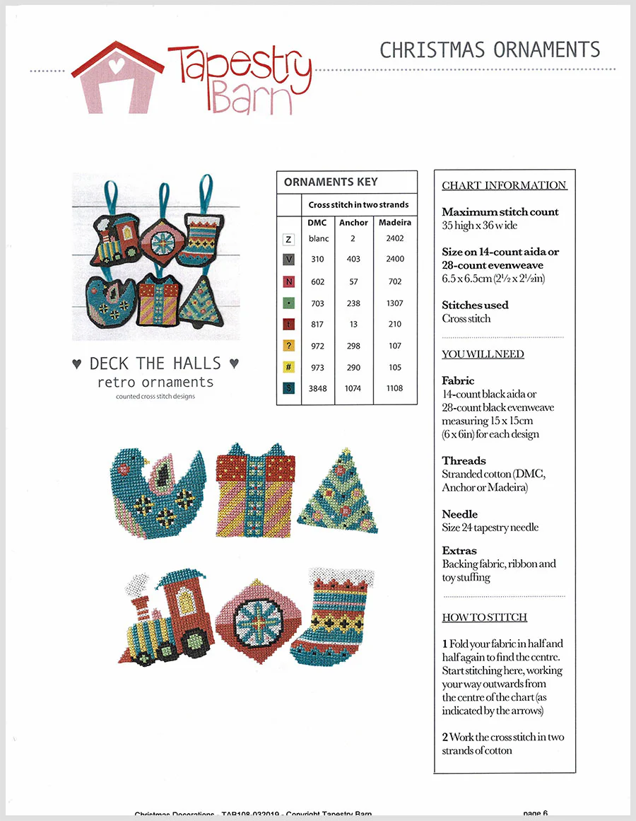 Retro Ornaments Cross Stitch Pattern - Image 3