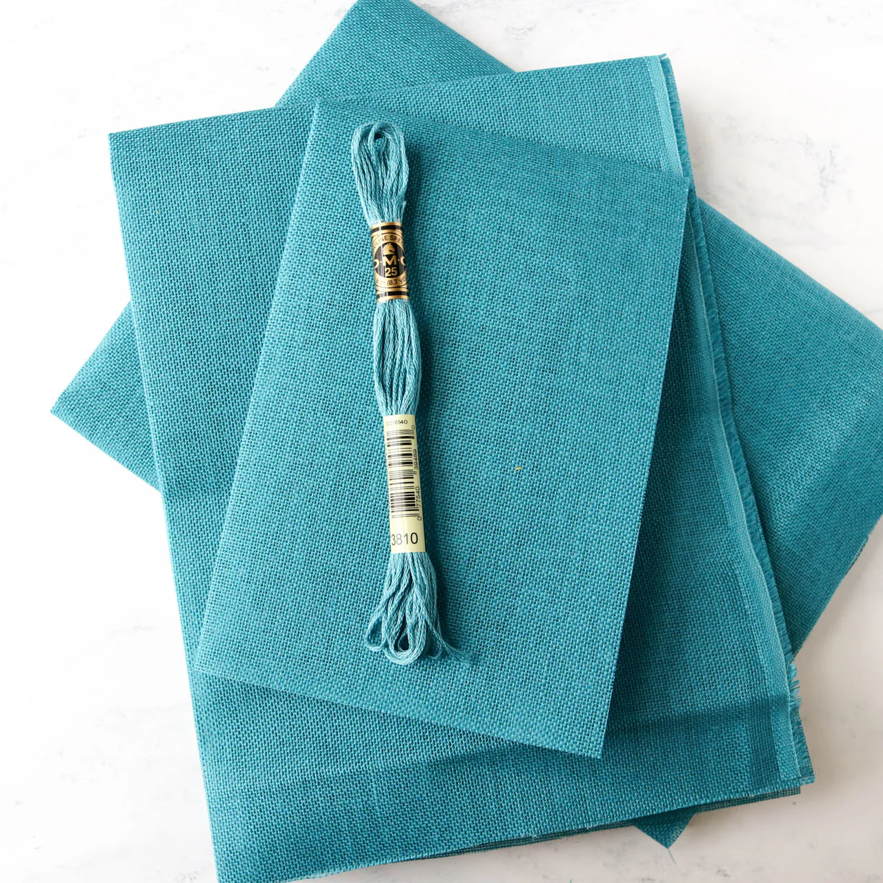 Riviera Aqua Linen Cross Stitch Fabric - Image 4
