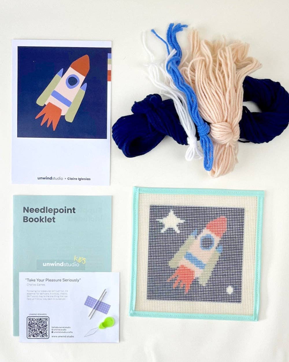 Needlepoint Kit for Kids - Rocket to the Stars - Image 3