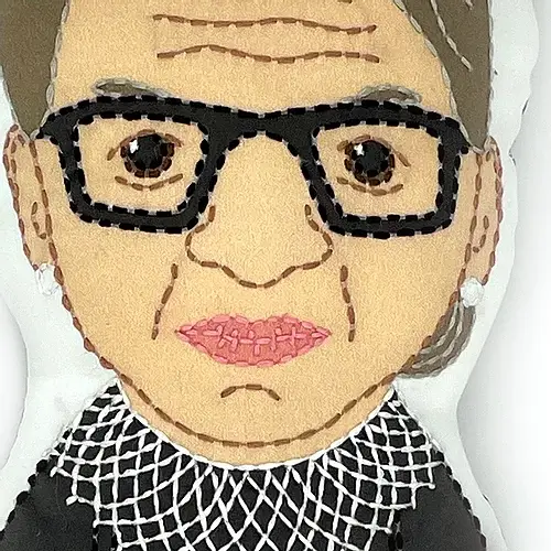 Ruth Bader Ginsberg Stuffie Hand Embroidery Kit - Image 4