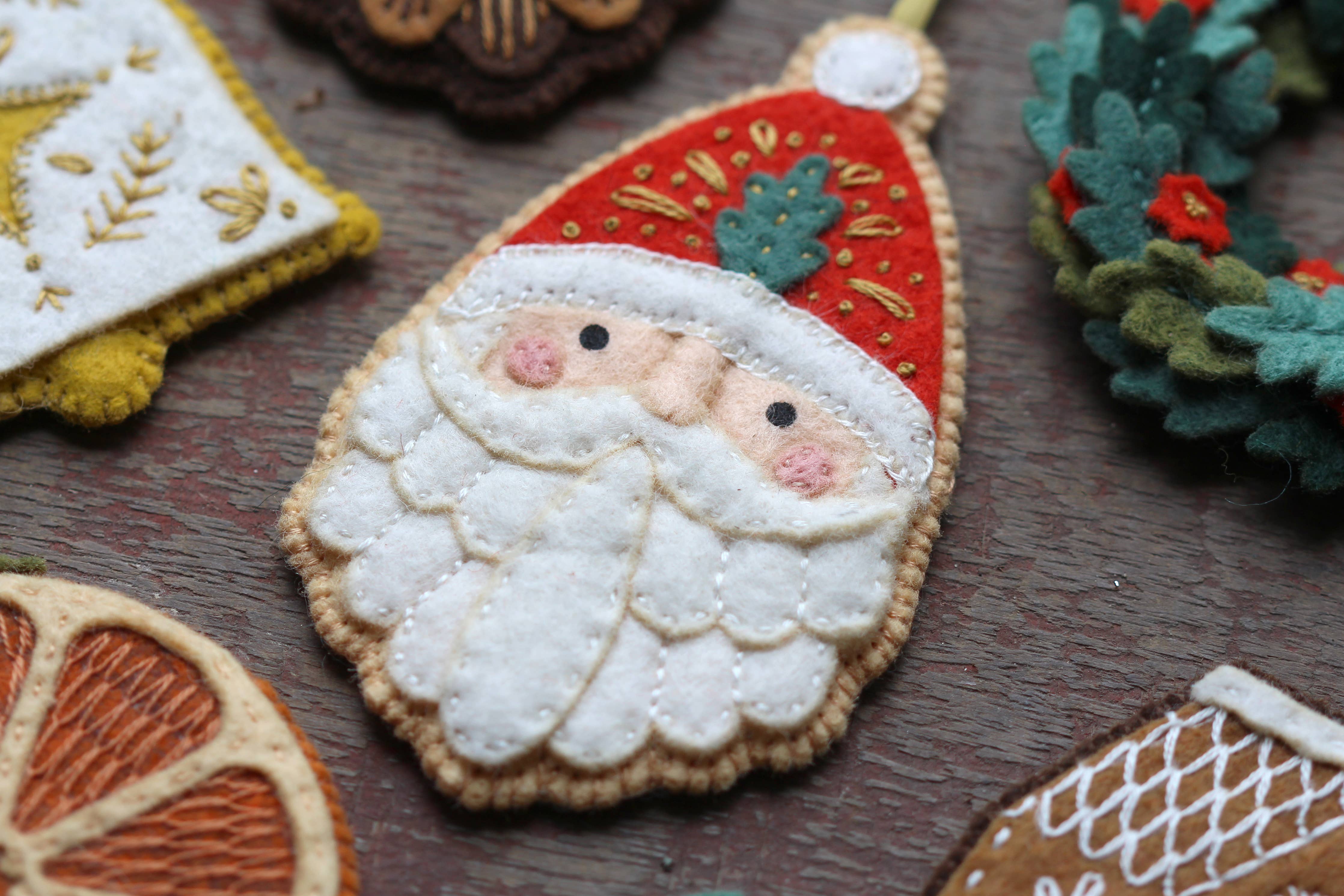 Hand Embroidered Felt Ornament Kit - Santa Claus - Image 4