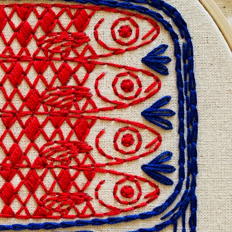 Sardines Hand Embroidery Kit - Image 3