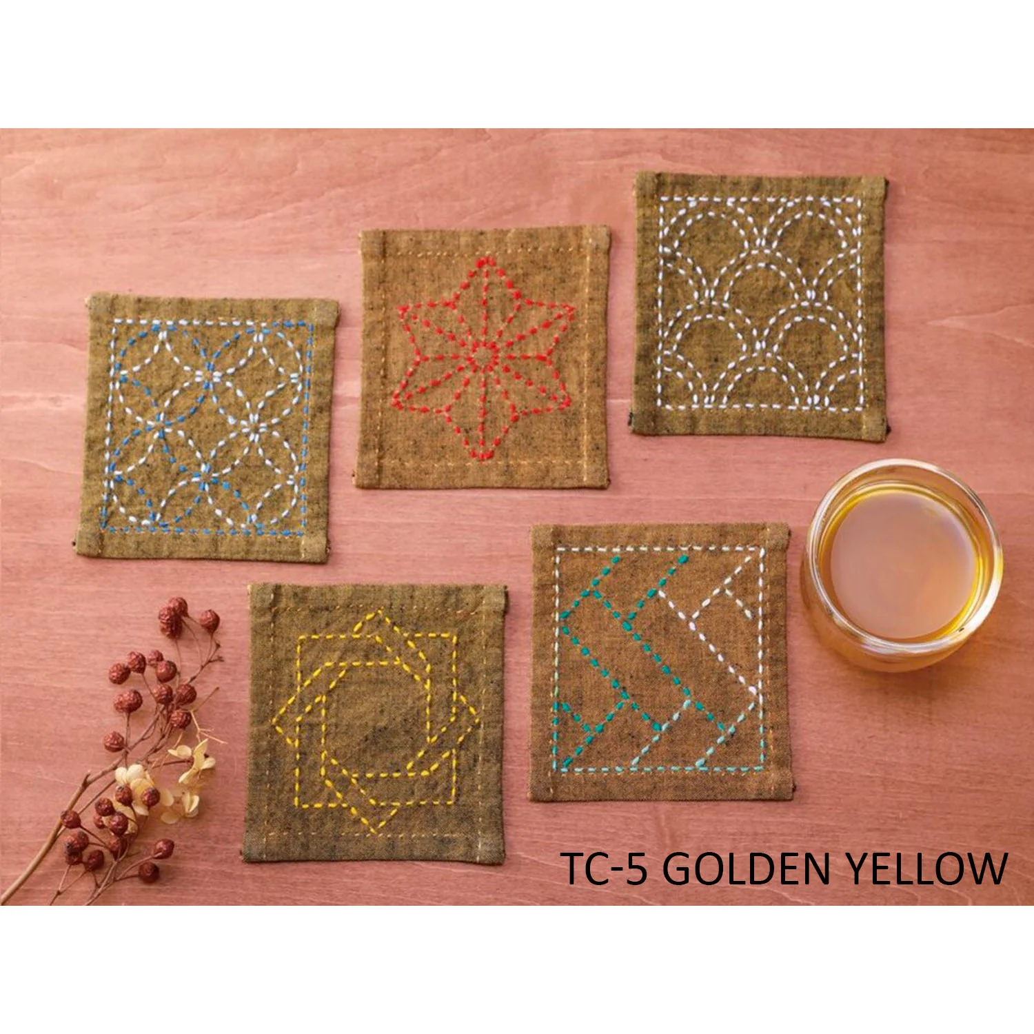 Sashiko Embroidery Coaster Set - Image 10