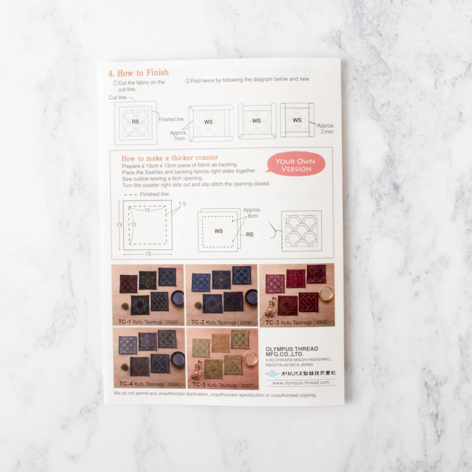 Sashiko Embroidery Coaster Set - Image 11
