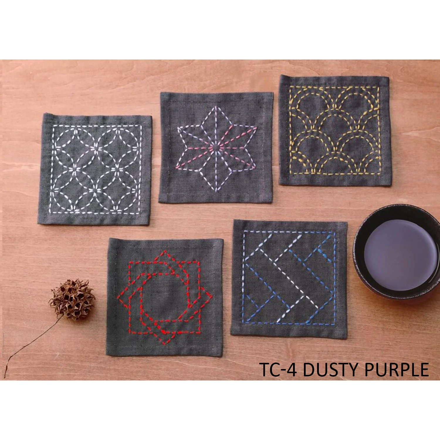 Sashiko Embroidery Coaster Set - Image 9