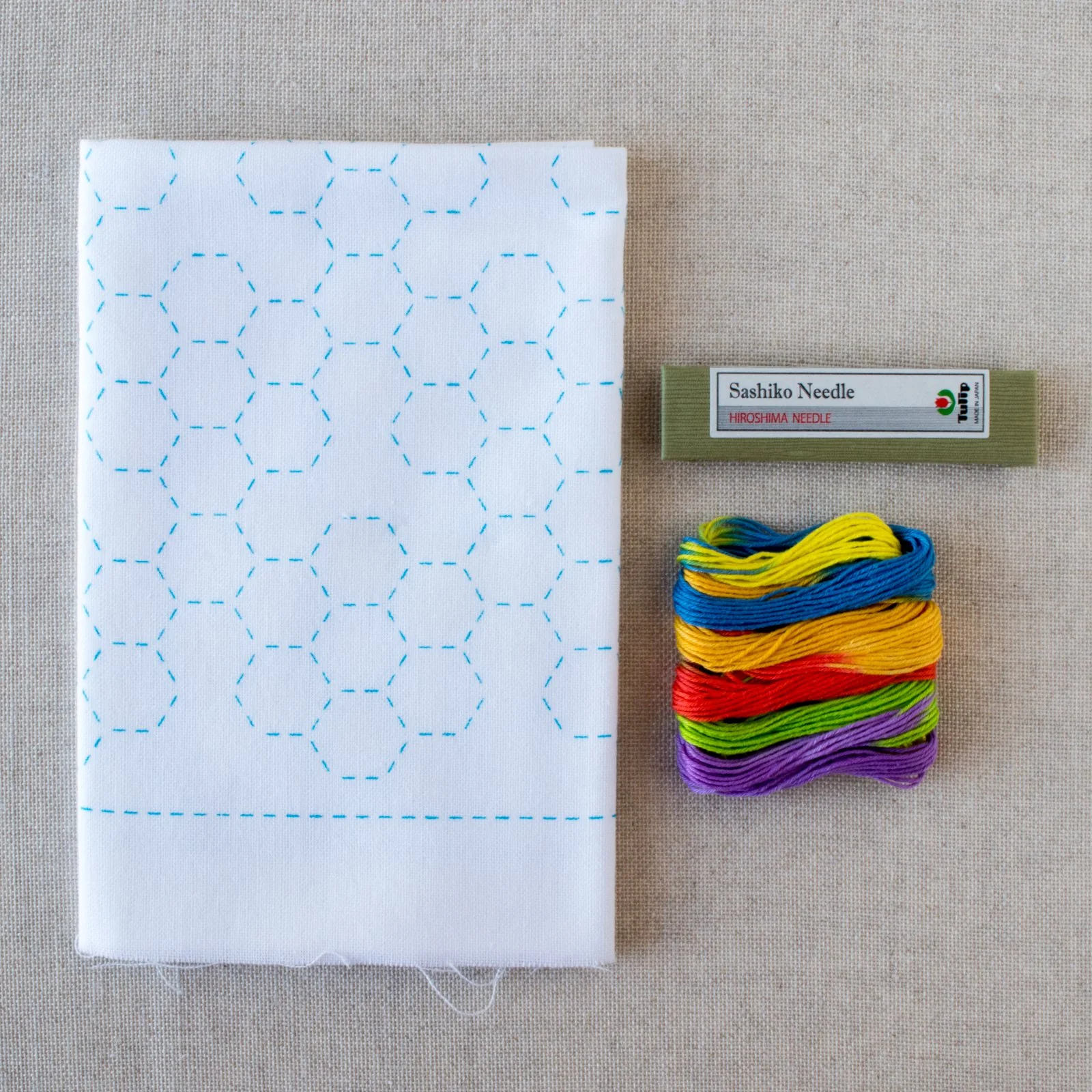 Sashiko World Embroidery Kit - Grandmother's Flower Garden - Image 3