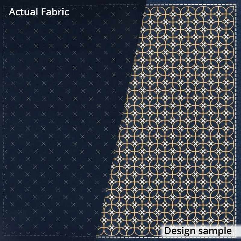 Sashiko Weaving (Kuguri-Sashi) Sampler Cloth - Asagao Navy - Image 4