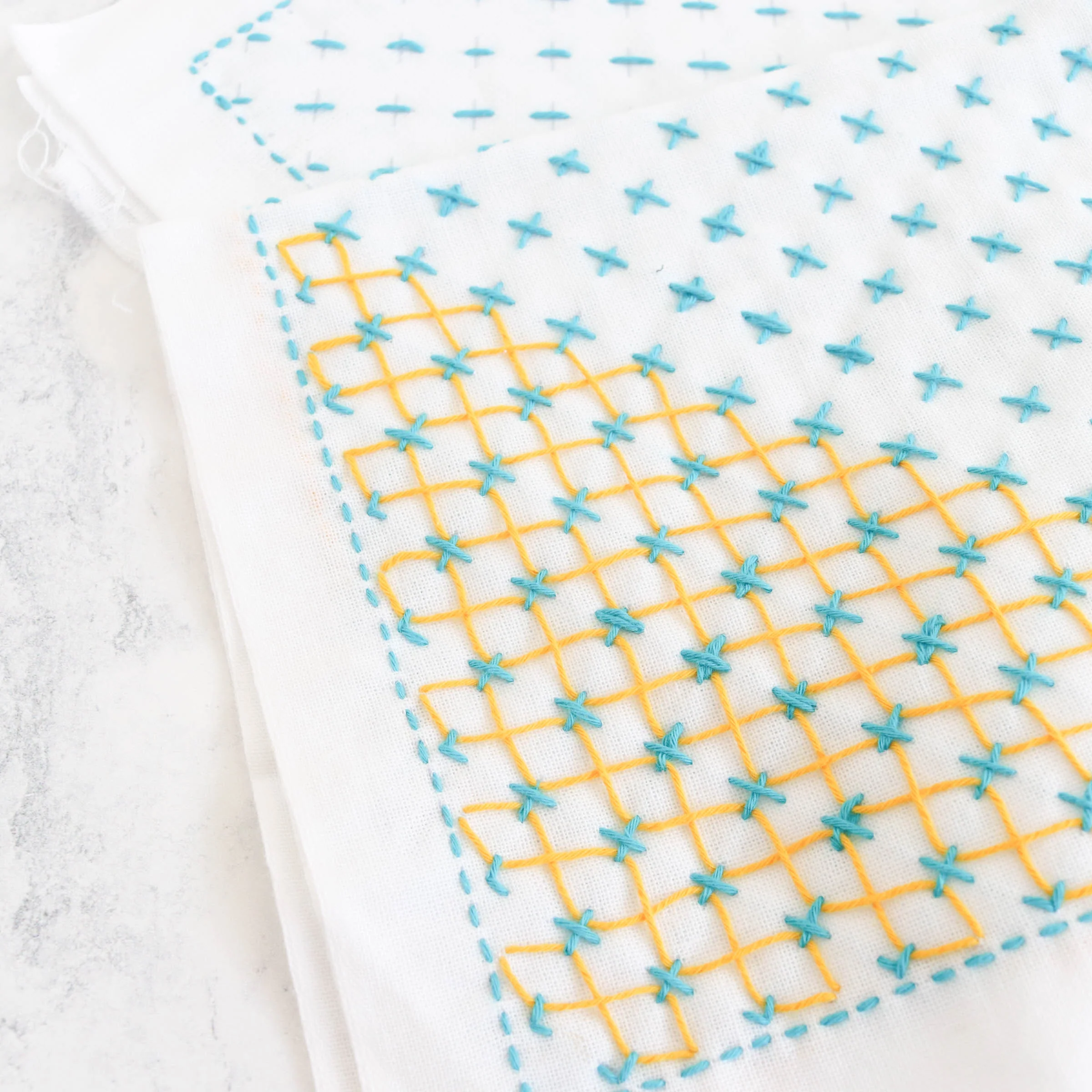 Sashiko Weaving (Kuguri-Sashi) Sampler Cloth - Asagao White - Image 5
