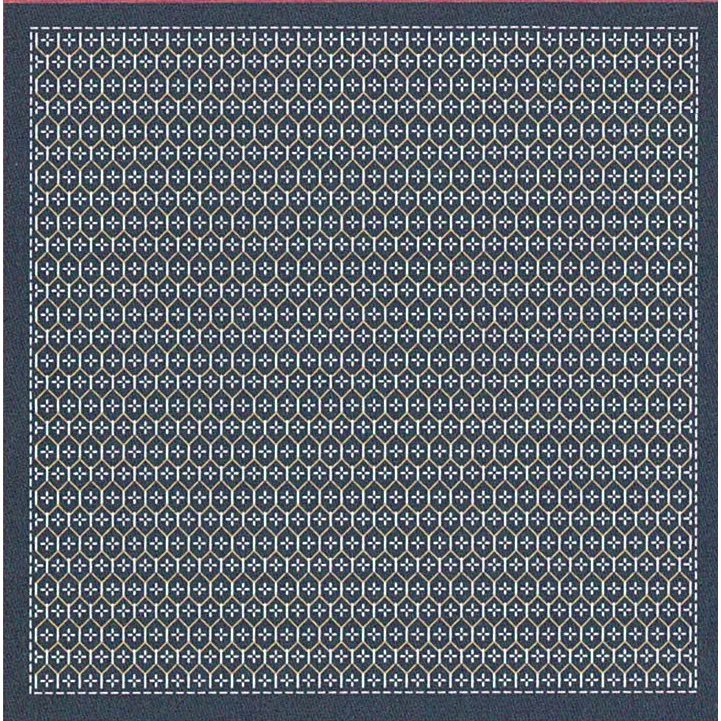 Sashiko Weaving (Kuguri-Sashi) Sampler Cloth - Kikkoh Hansashi Navy - Image 2