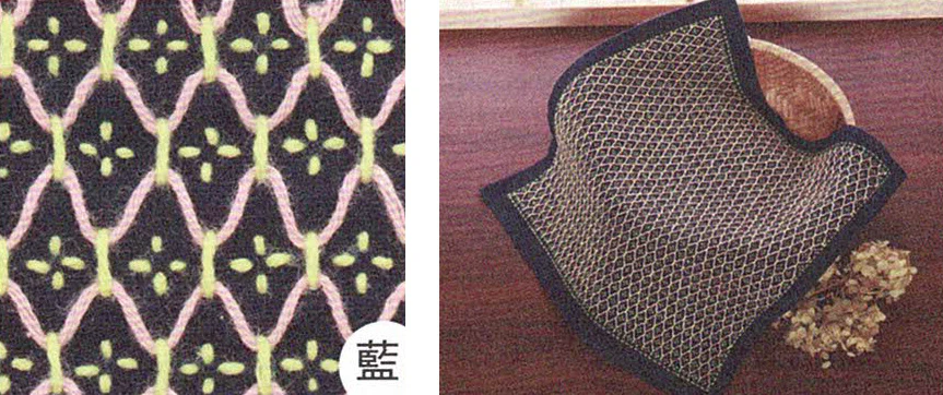 Sashiko Weaving (Kuguri-Sashi) Sampler Cloth - Kikkoh Hansashi Navy - Image 3