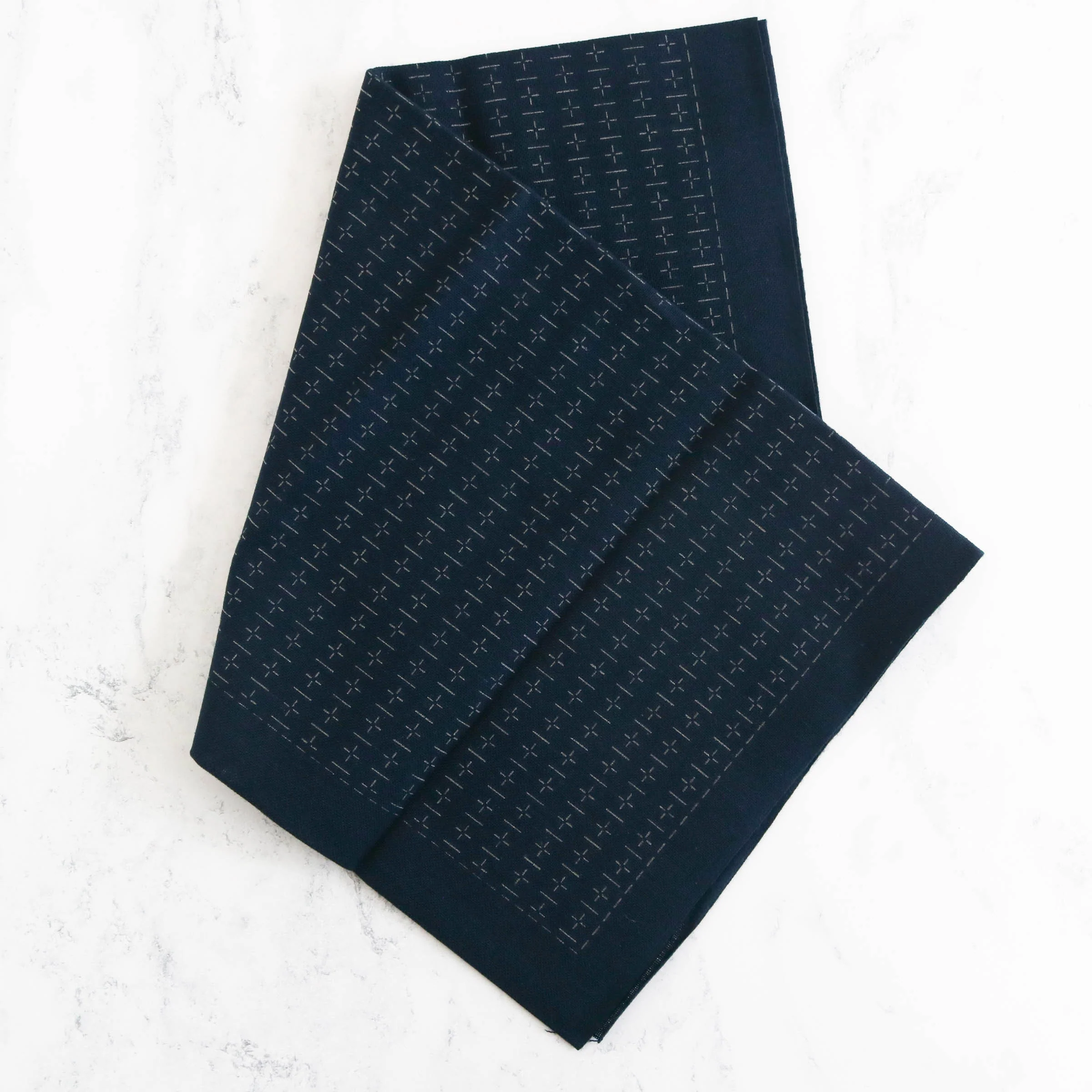 Sashiko Weaving (Kuguri-Sashi) Sampler Cloth - Kikkoh Hansashi Navy - Image 4