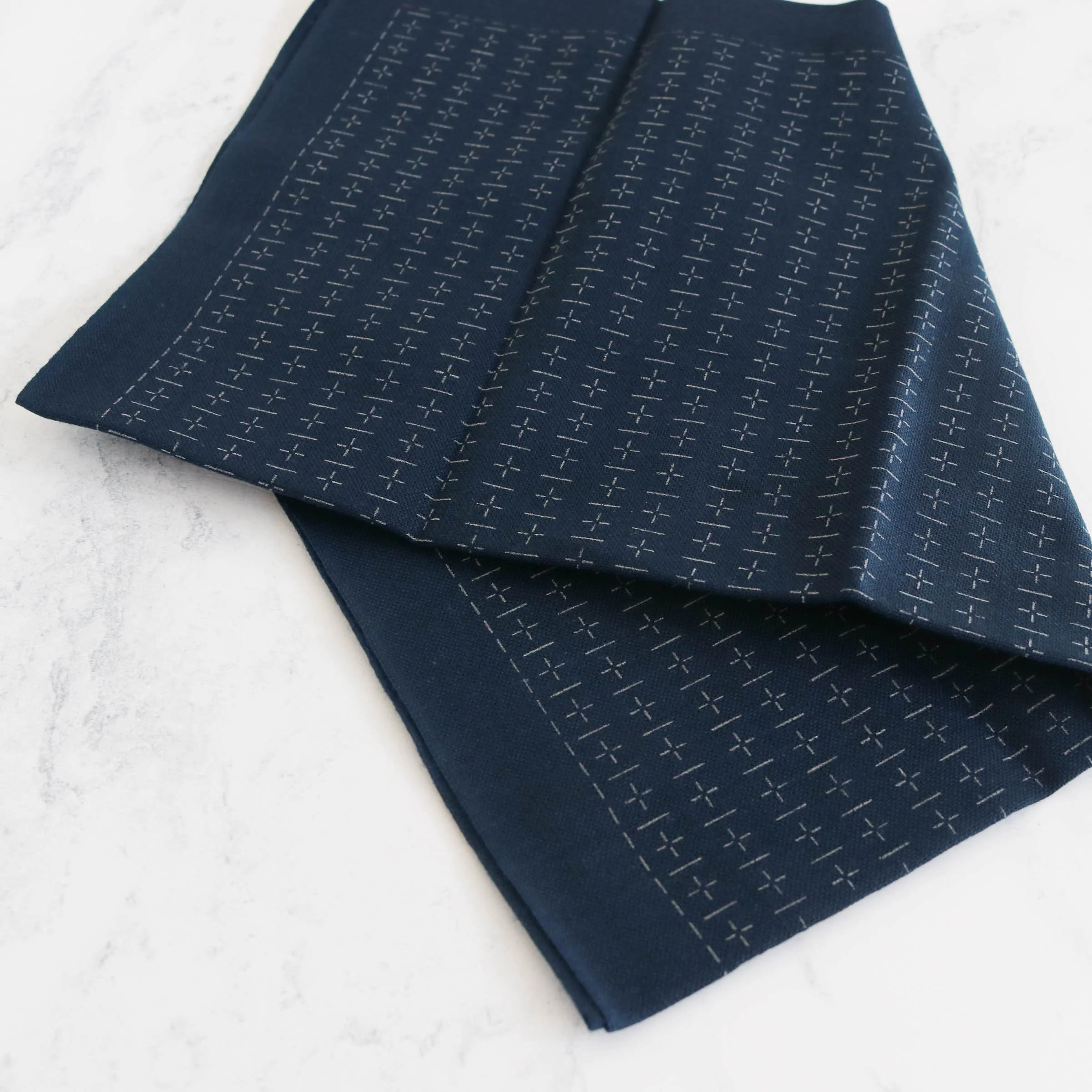 Sashiko Weaving (Kuguri-Sashi) Sampler Cloth - Kikkoh Hansashi Navy - Image 5