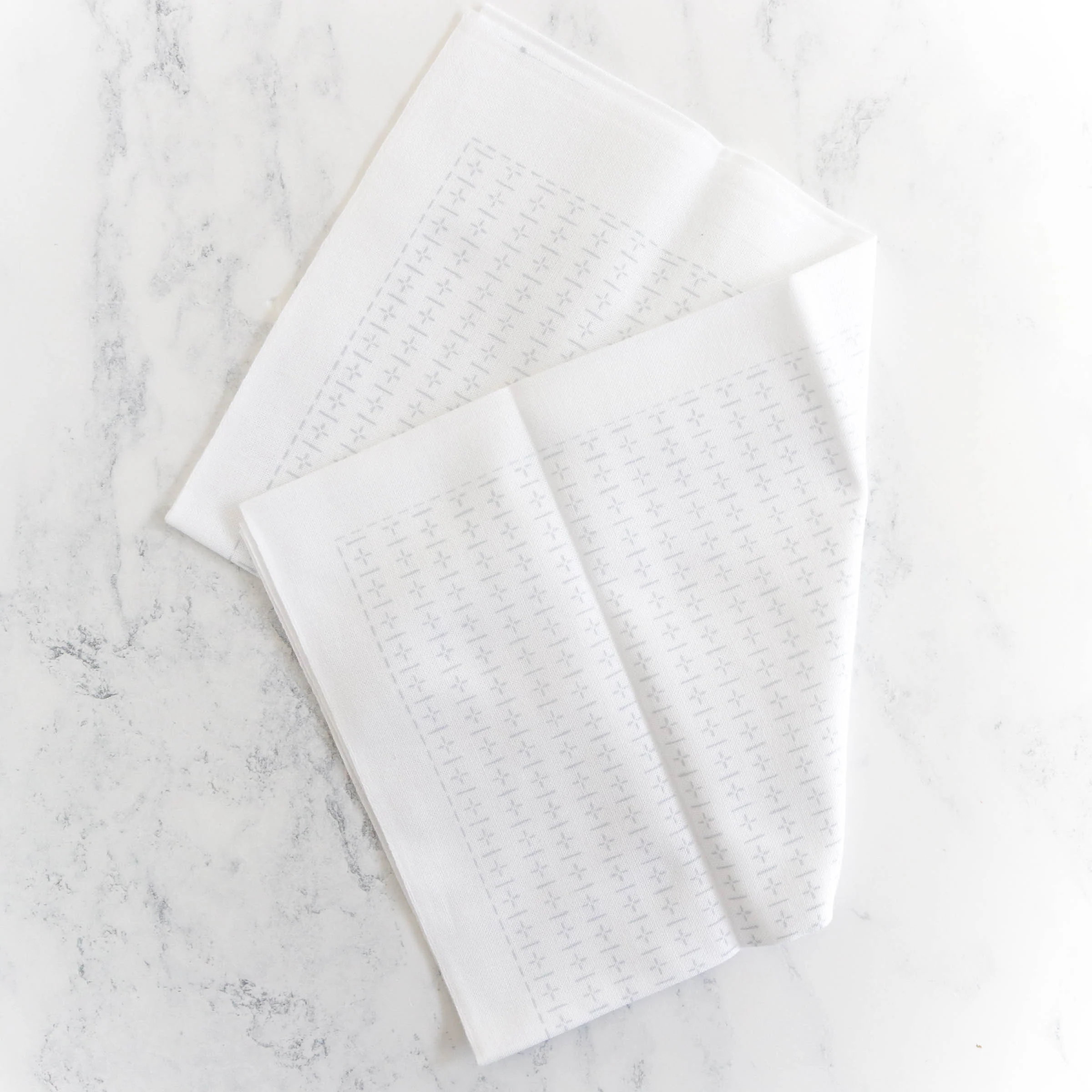 Sashiko Weaving (Kuguri-Sashi) Sampler Cloth - Kikkoh Hansashi White - Image 3
