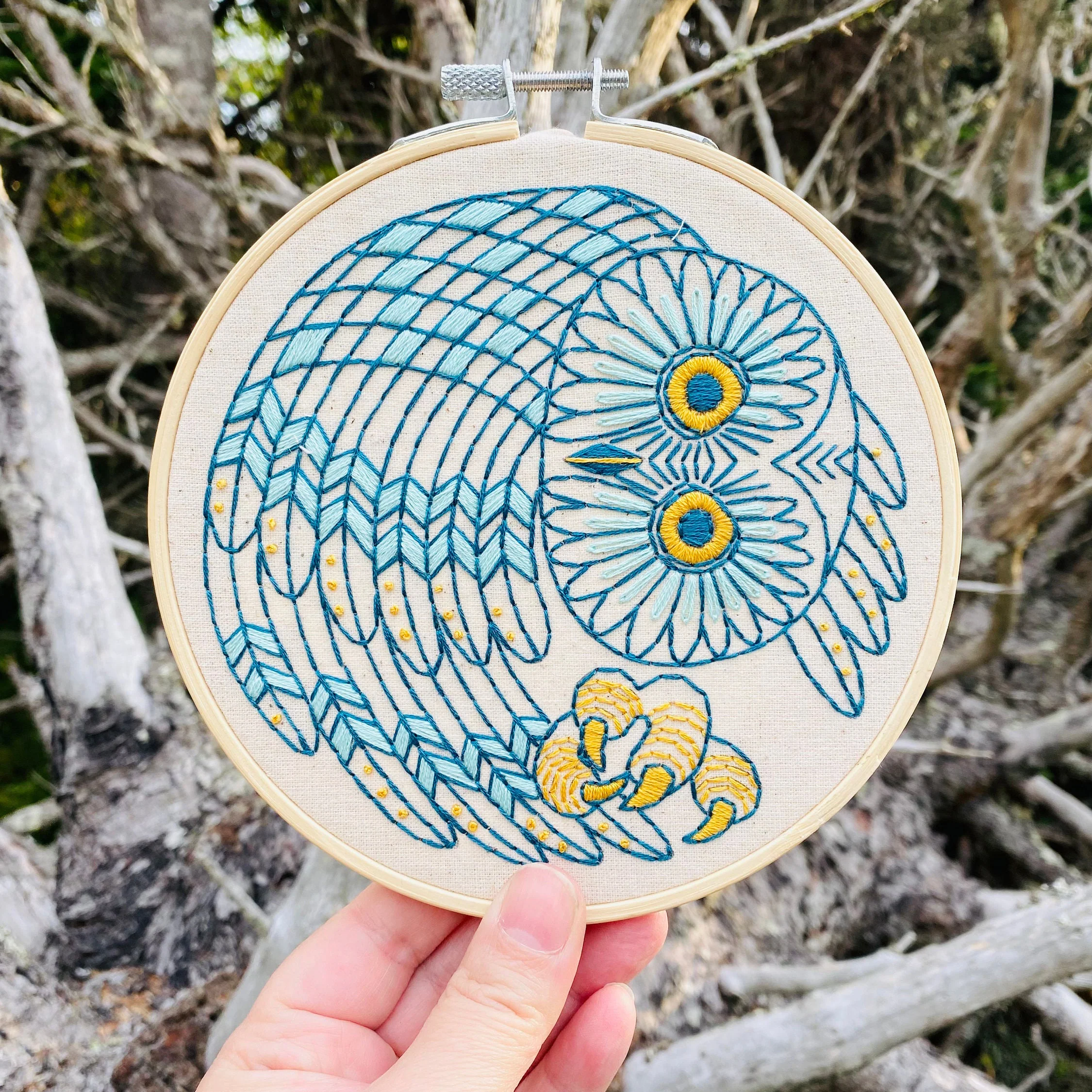 Saw Whet Owl Hand Embroidery Kit - Image 4
