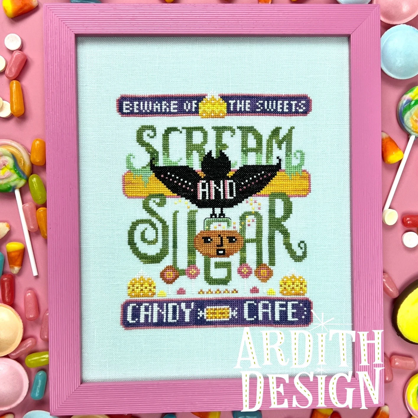 Scream and Sugar Halloween Cross Stitch Pattern