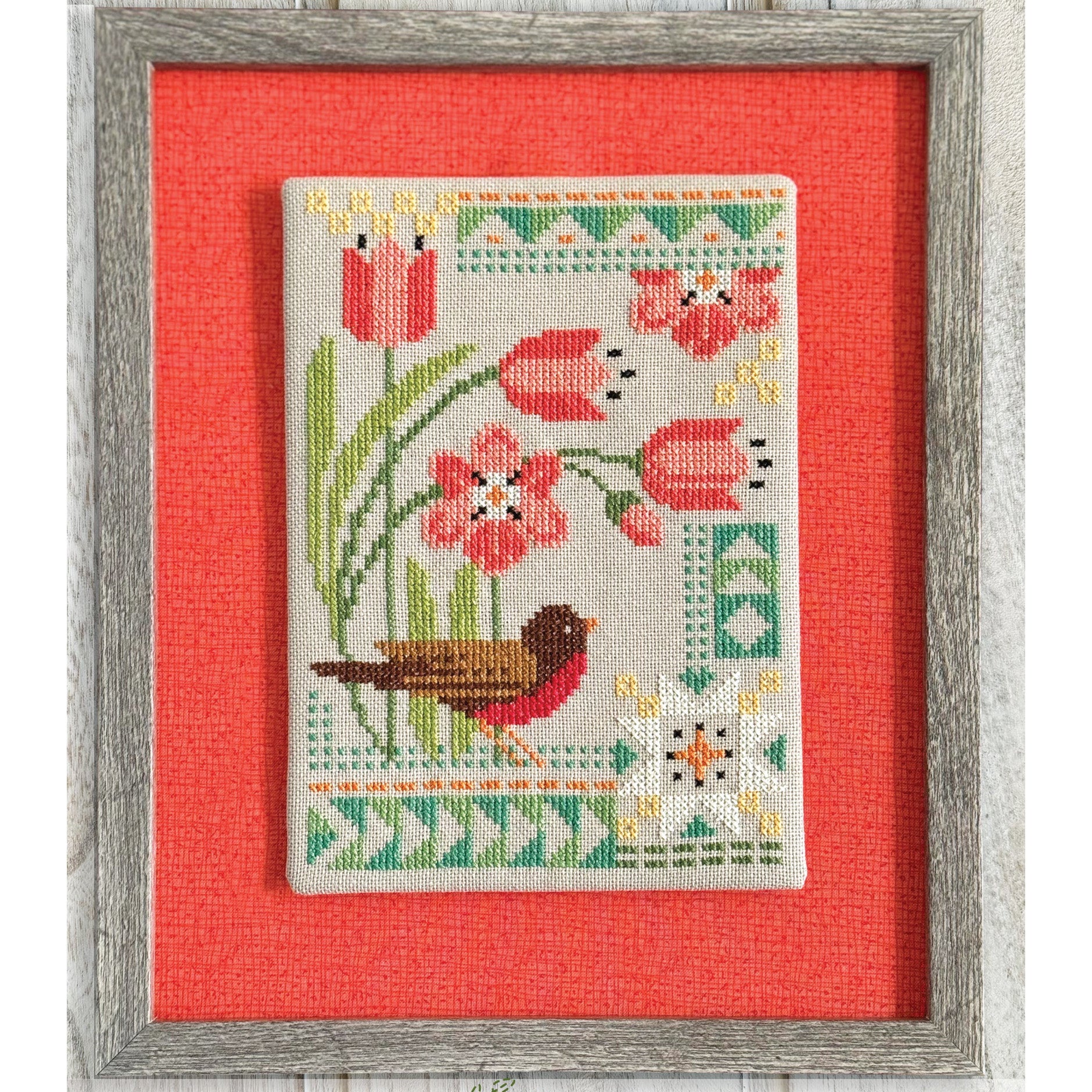 Seasonal Courier Cross Stitch Pattern - Robin's Spring