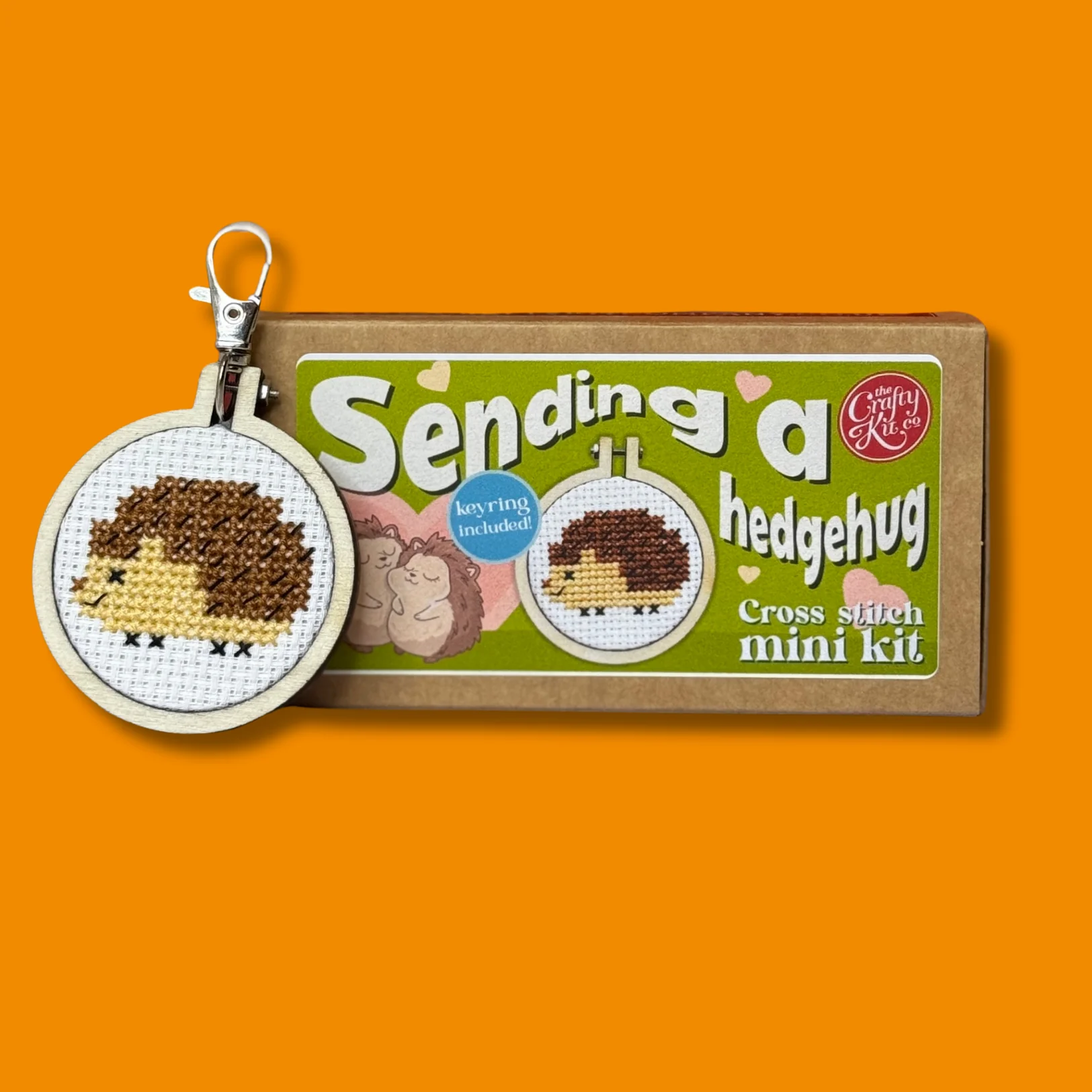 Mini Matchbox Cross Stitch Kit - Sending a Hedgehug - Image 2