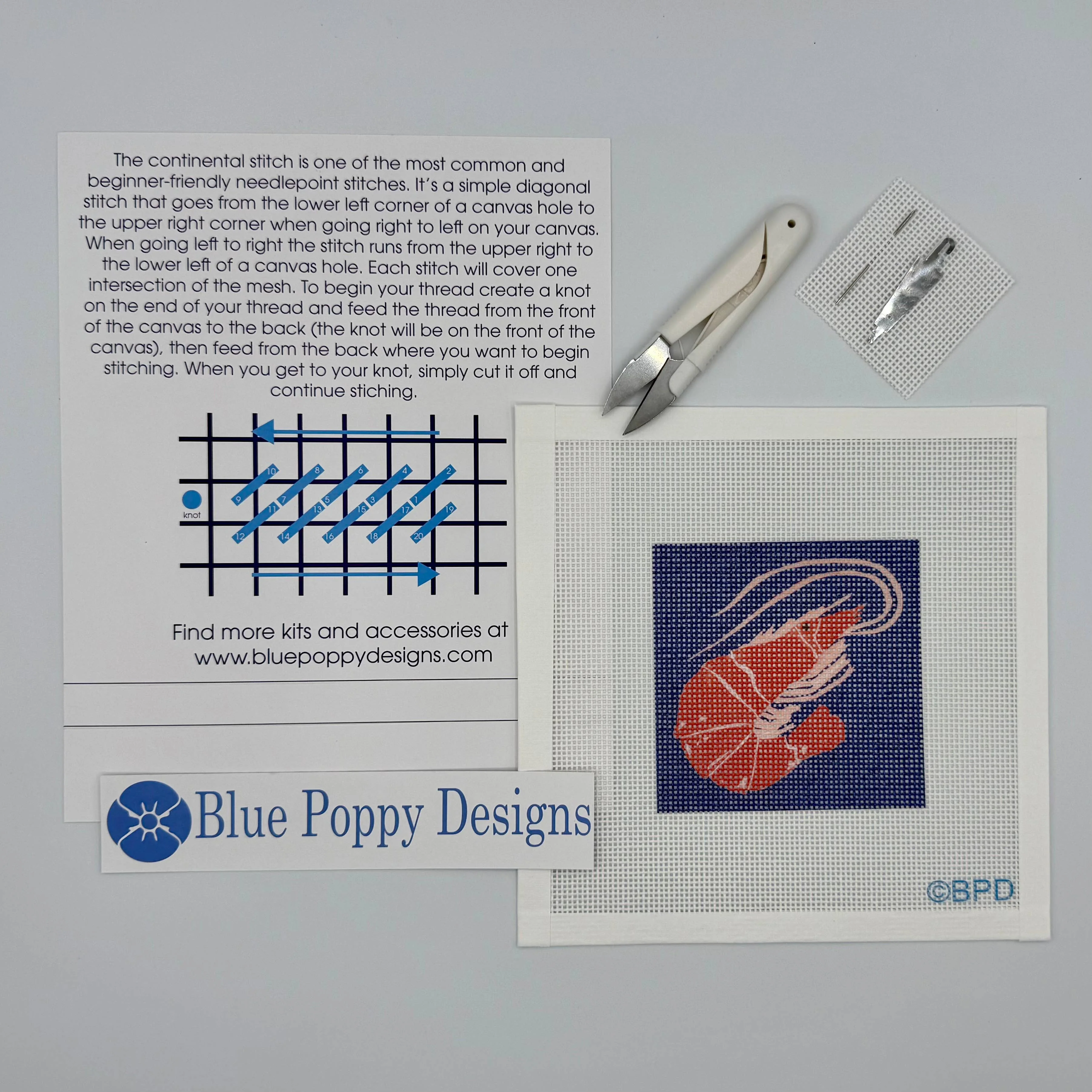 Shrimp Needlepoint Kit - Image 3