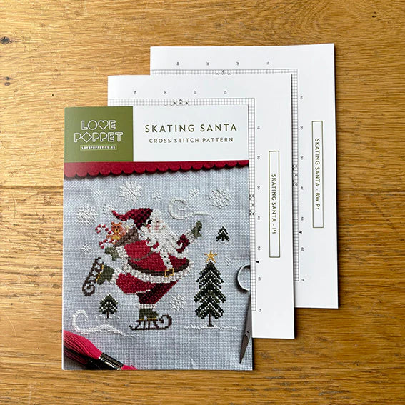 Skating Santa Cross Stitch Pattern - Image 2