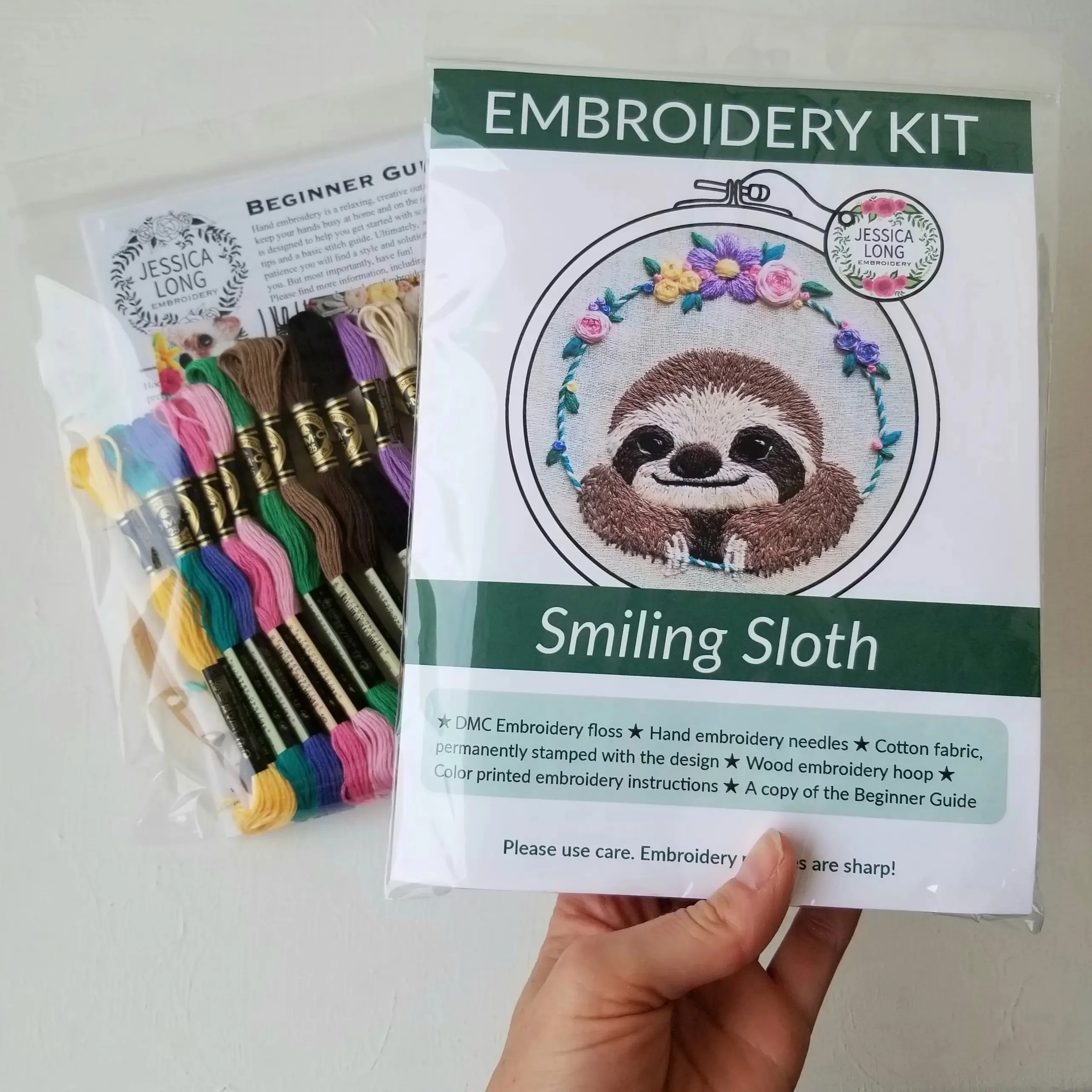 Smiling Sloth Hand Embroidery Kit - Image 4