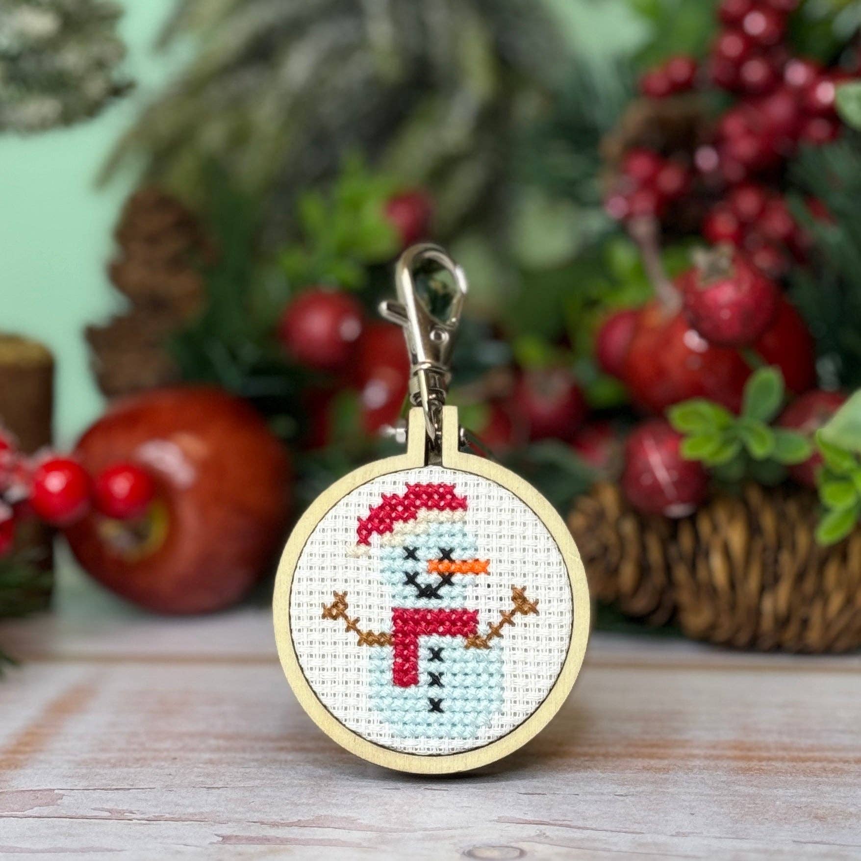 Mini Matchbox Cross Stitch Kit - Snowman - Image 5