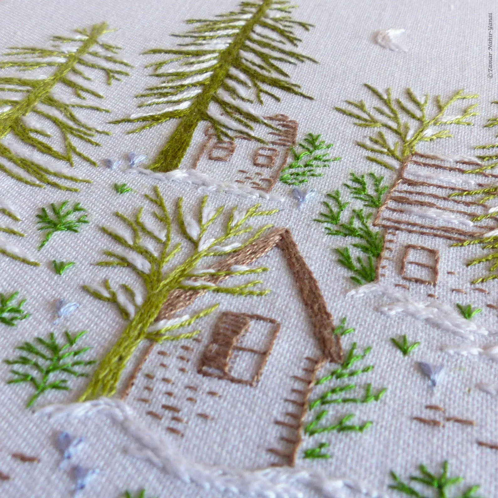 Snowy Night Hand Embroidery Kit - Image 4