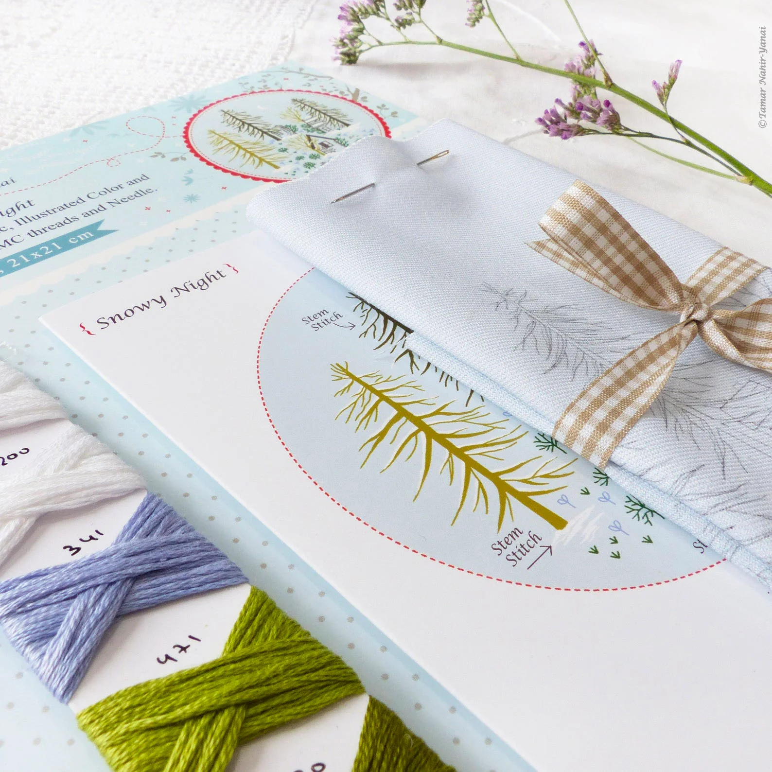 Snowy Night Hand Embroidery Kit - Image 7