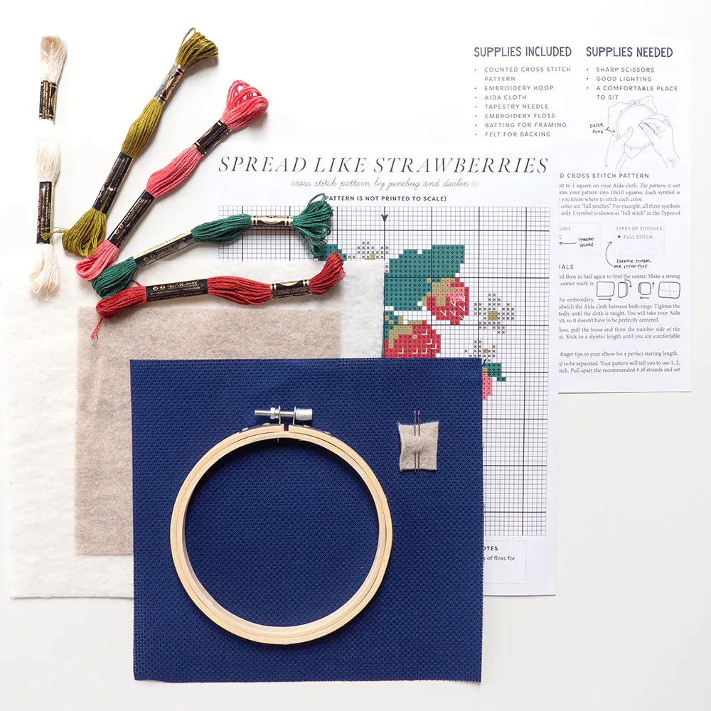 Spread Like Strawberries Cross Stitch Kit - Image 3