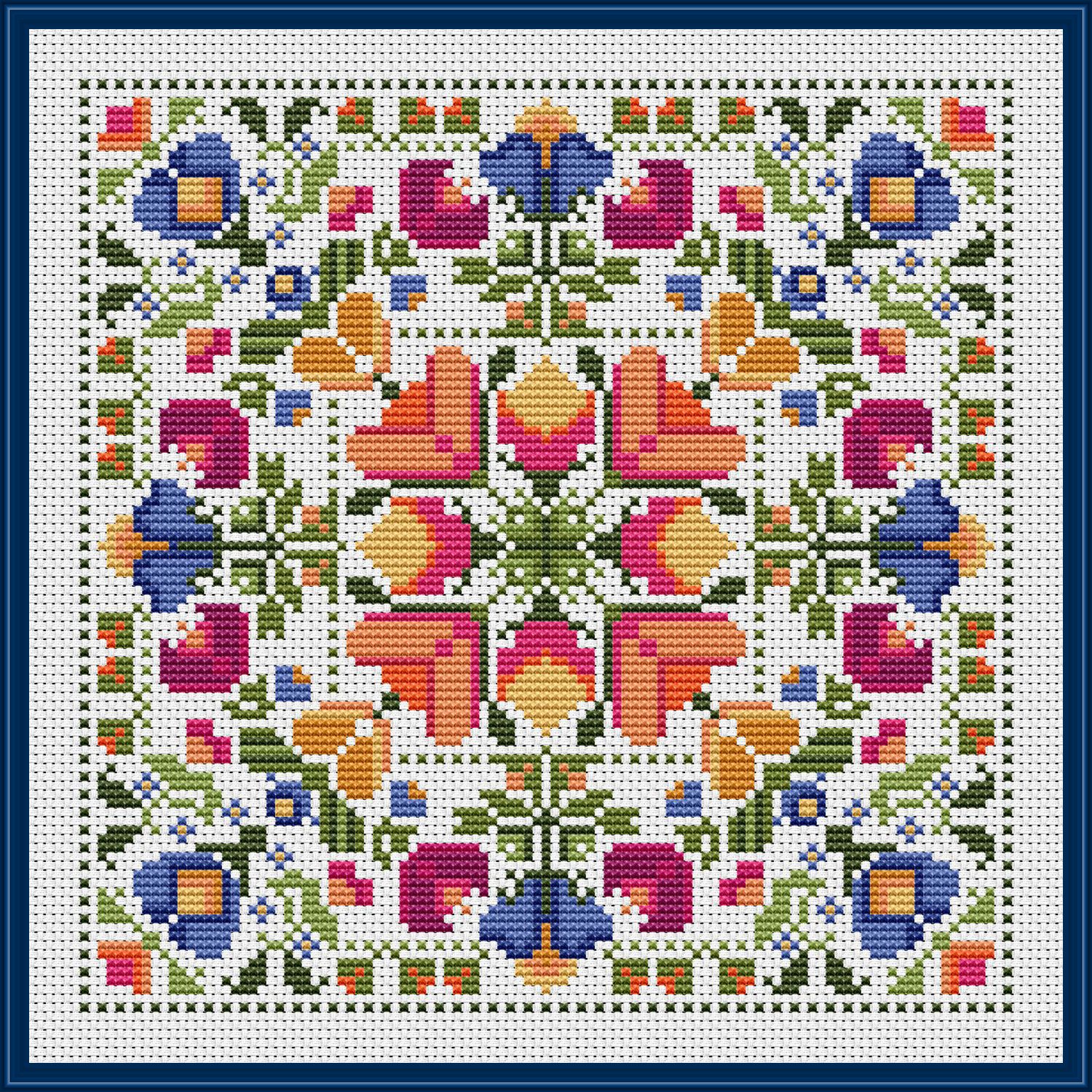 Spring Blooms Brightly Cross Stitch Pattern