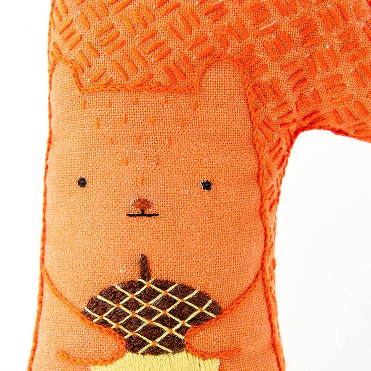Hand Embroidered Plushie Doll Kit - Squirrel