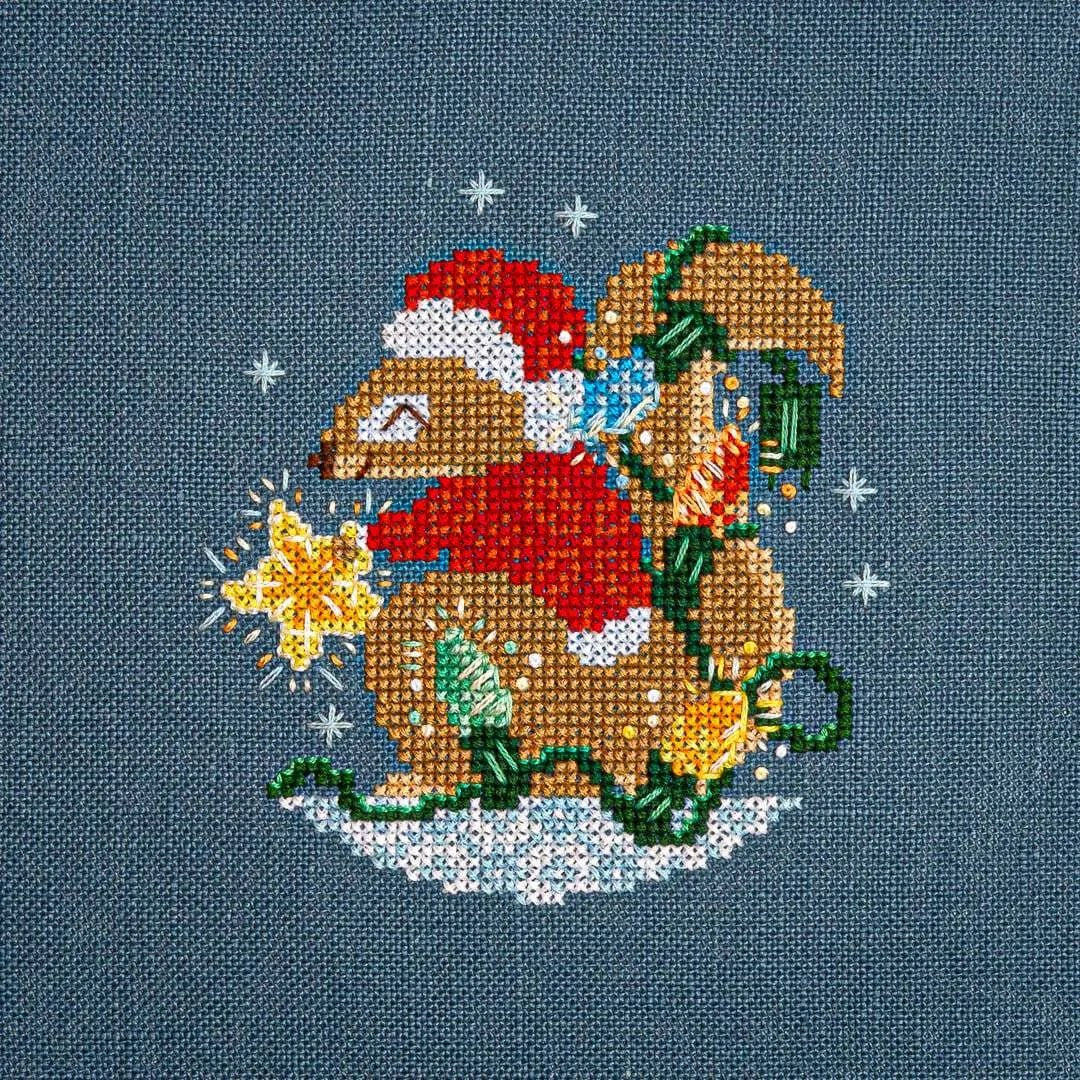 Squirrel's Bright Winter Night Cross Stitch Pattern - Image 5