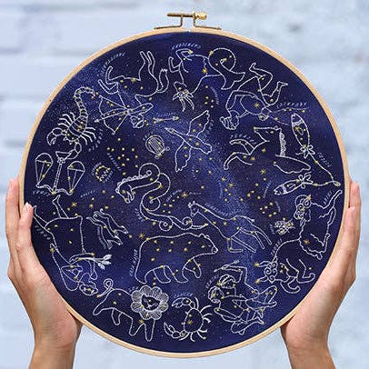 Large Star Map Hand Embroidery Kit