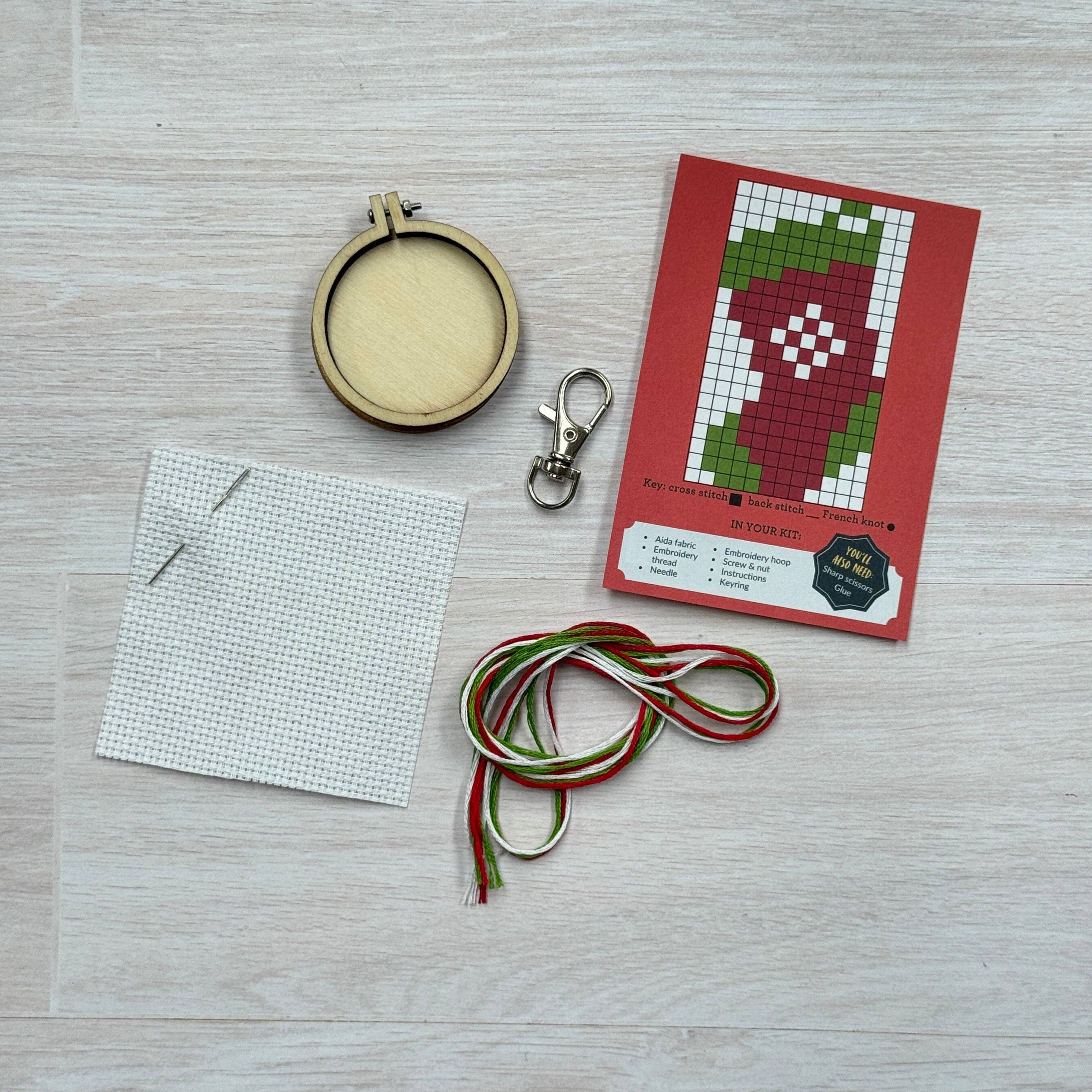 Mini Matchbox Cross Stitch Kit - Christmas Stocking - Image 4