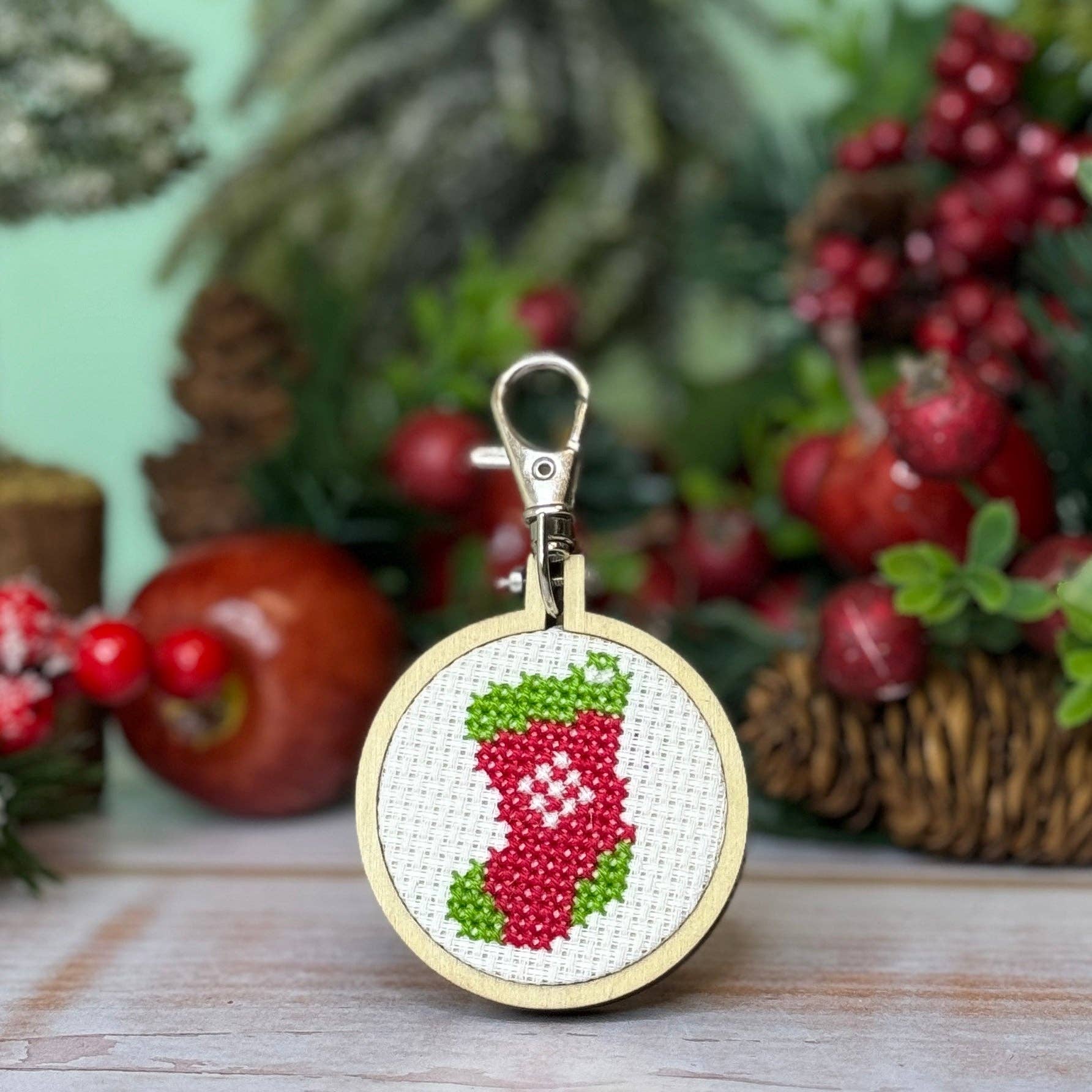 Mini Matchbox Cross Stitch Kit - Christmas Stocking - Image 5