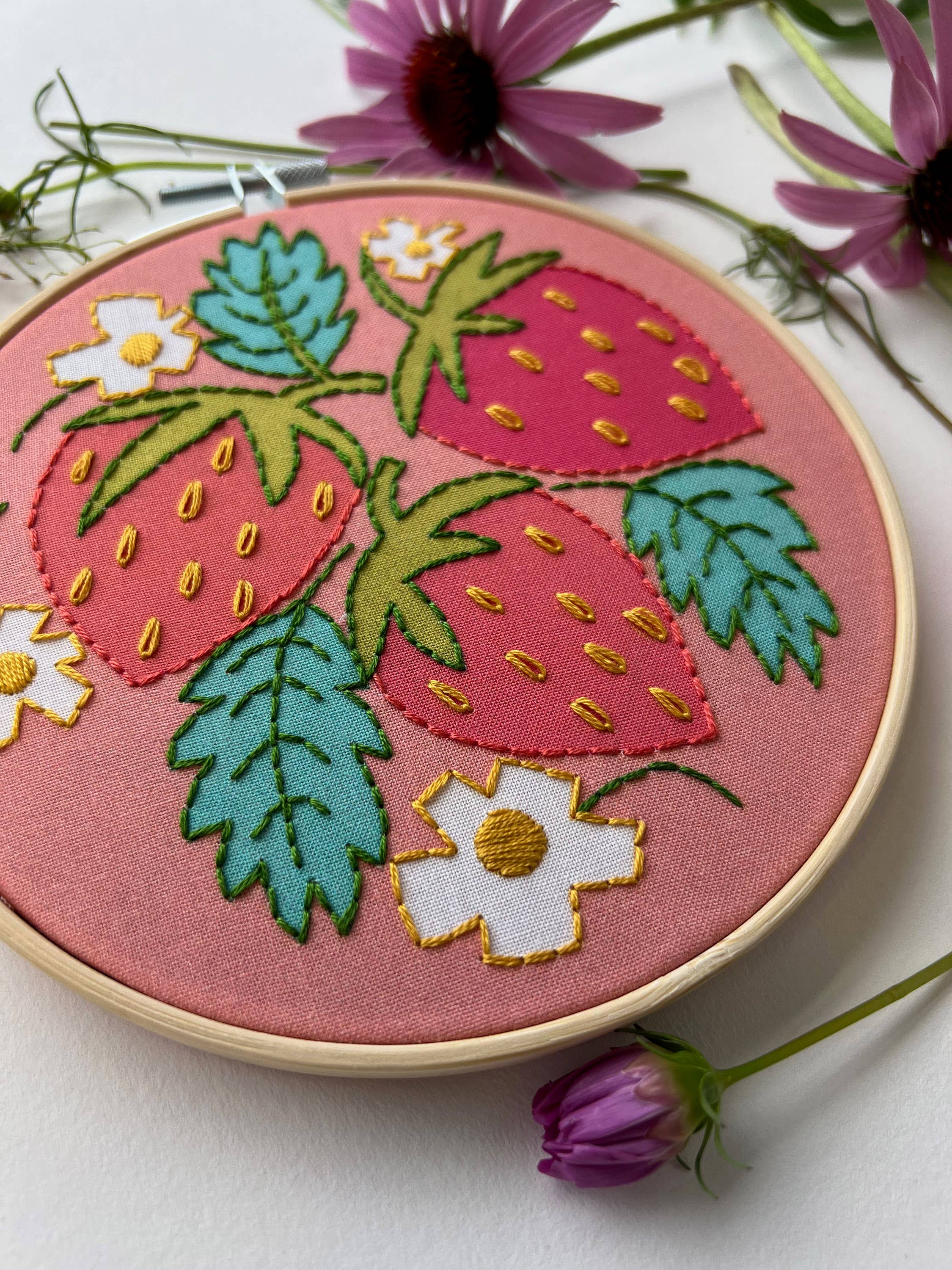 Strawberries Hand Embroidery Kit - Image 3