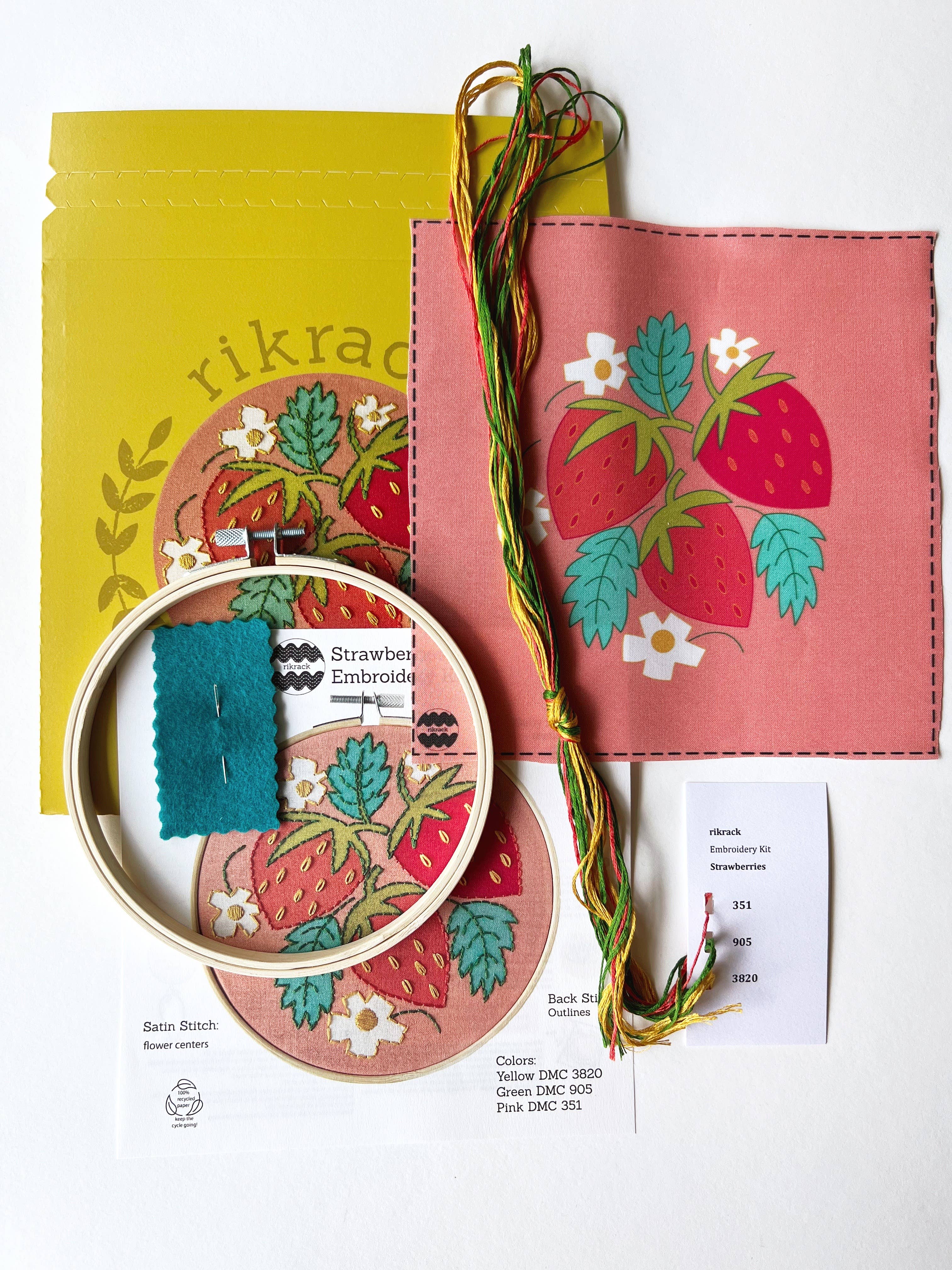 Strawberries Hand Embroidery Kit - Image 5