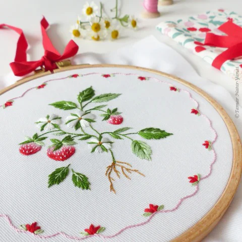 Strawberry Cake Hand Embroidery Kit - Image 3
