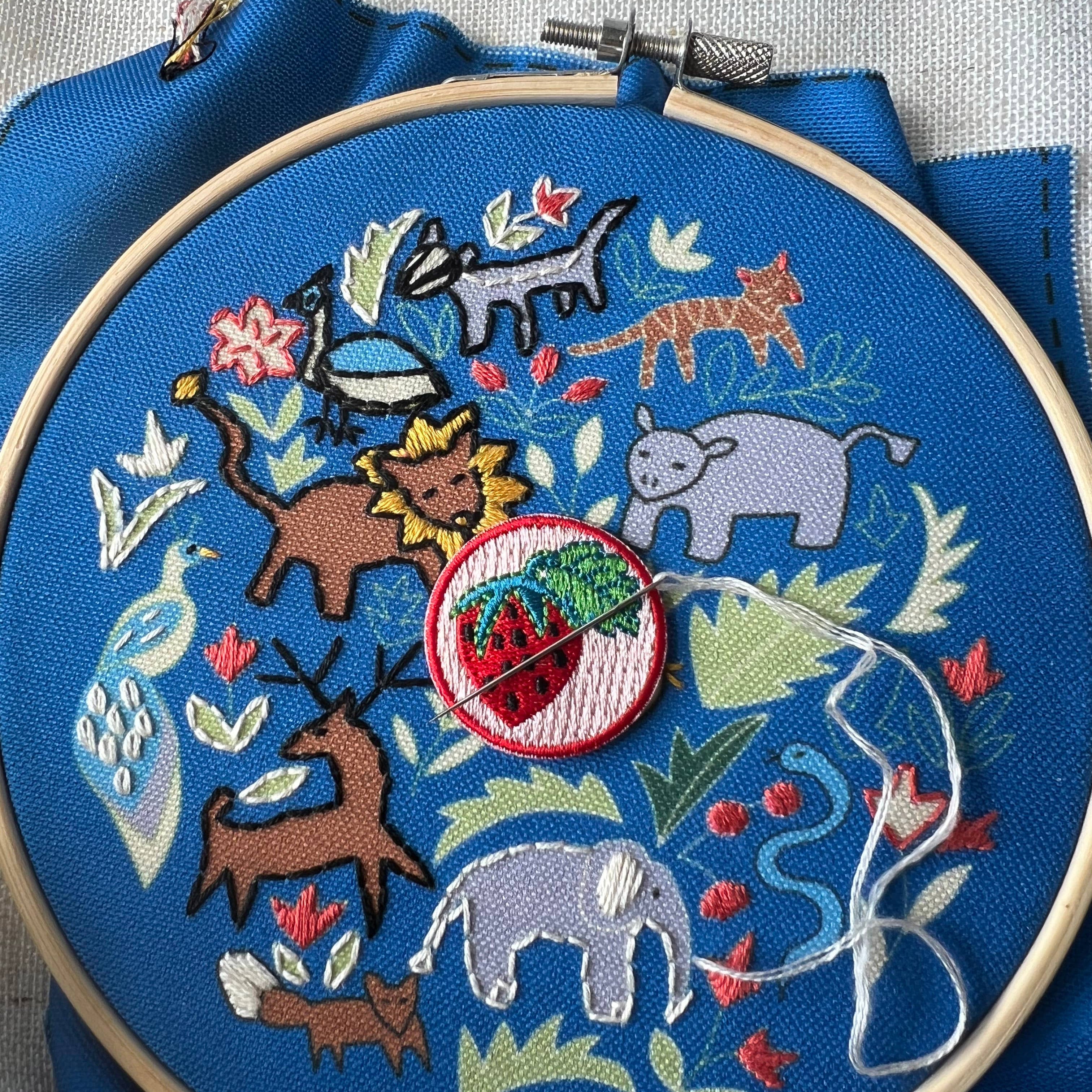 Embroidered Strawberry Needle Minder - Image 3