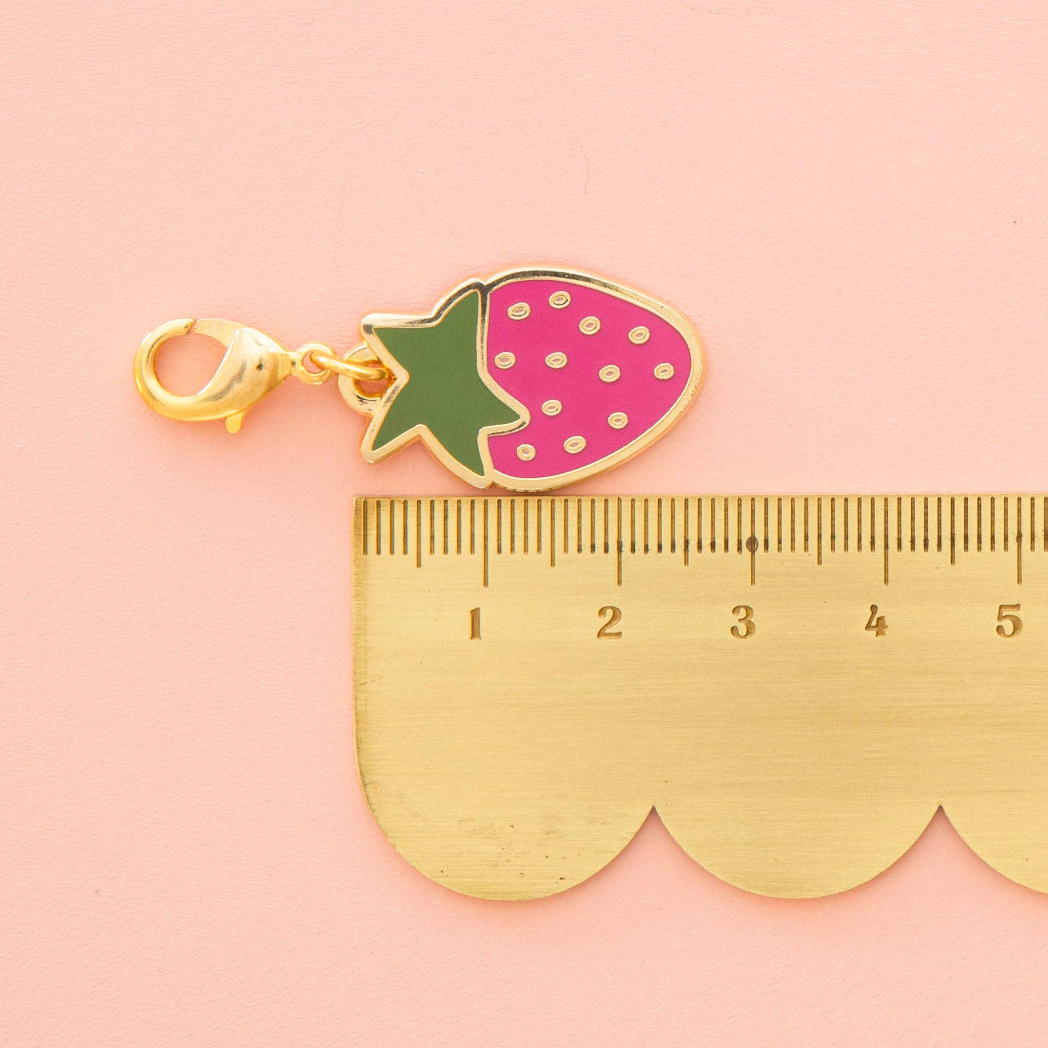 Strawberry Enamel Removable Zipper Charm - Image 3