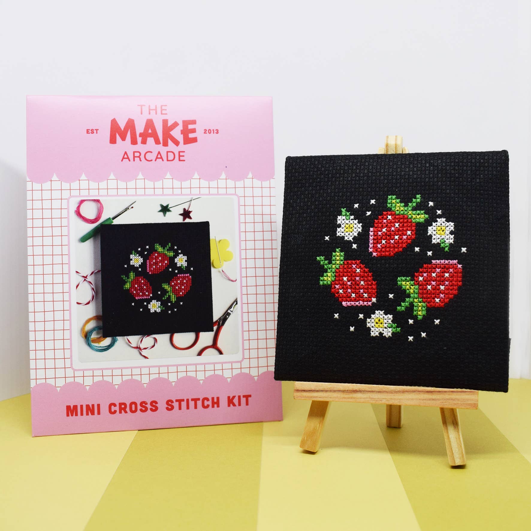 Strawberry Patch Mini Cross Stitch Kit - Image 2