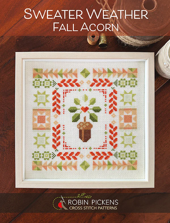 Sweater Weather Cross Stitch Pattern - Fall Acorn - Image 4
