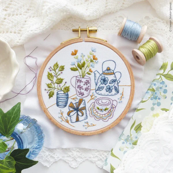 Tea Party Mini Hand Embroidery Kit