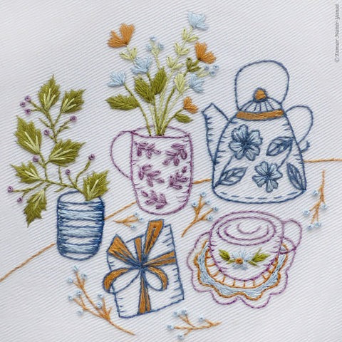 Tea Party Mini Hand Embroidery Kit - Image 3