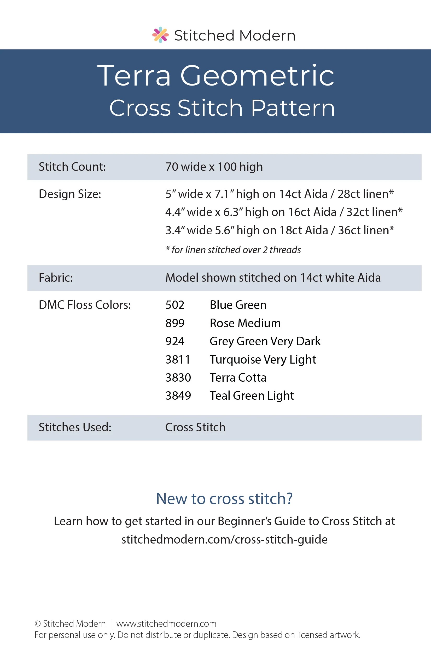Terra Geometric Cross Stitch Kit - Image 4