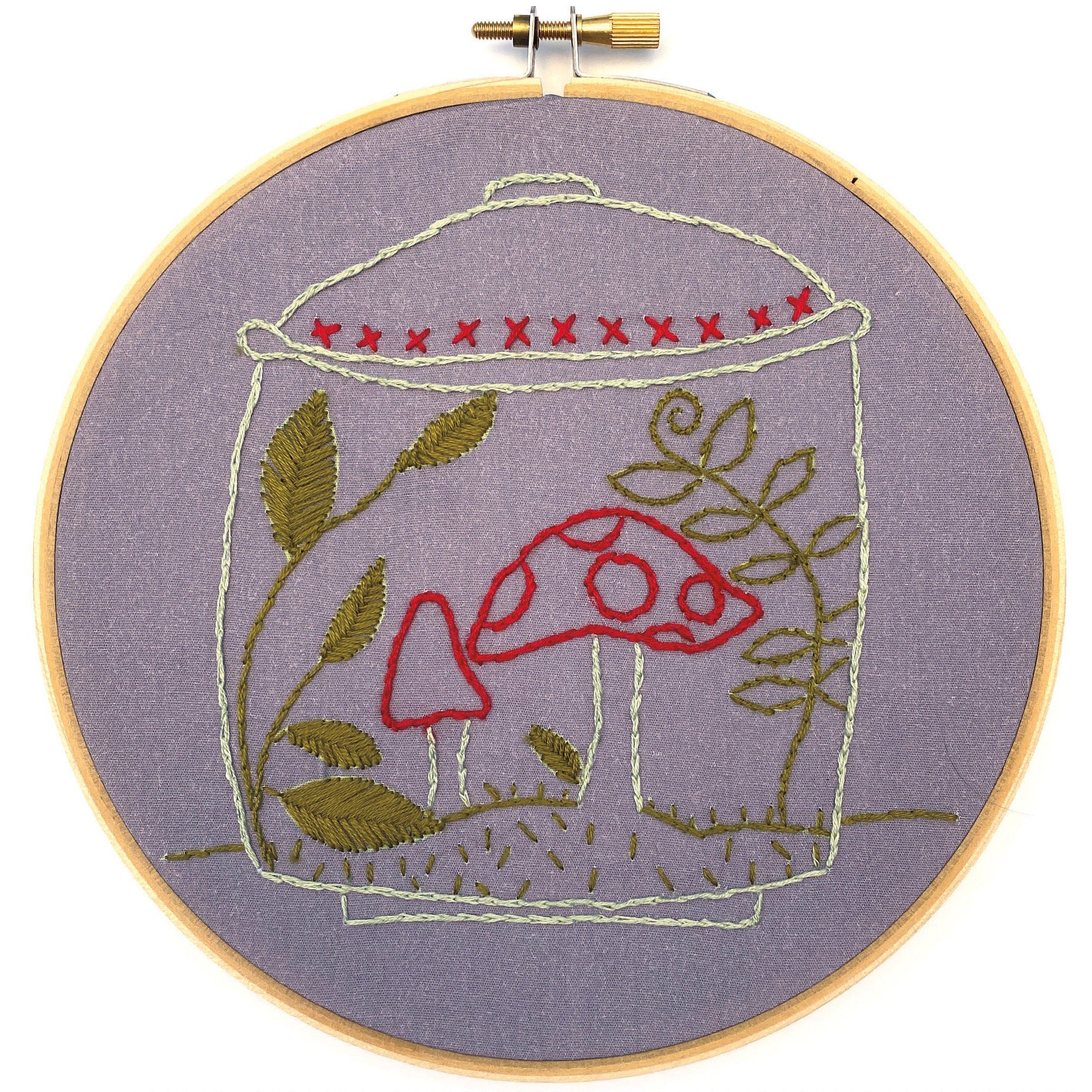 Four Stitch Hand Embroidery Sampler Kit - Terrarium
