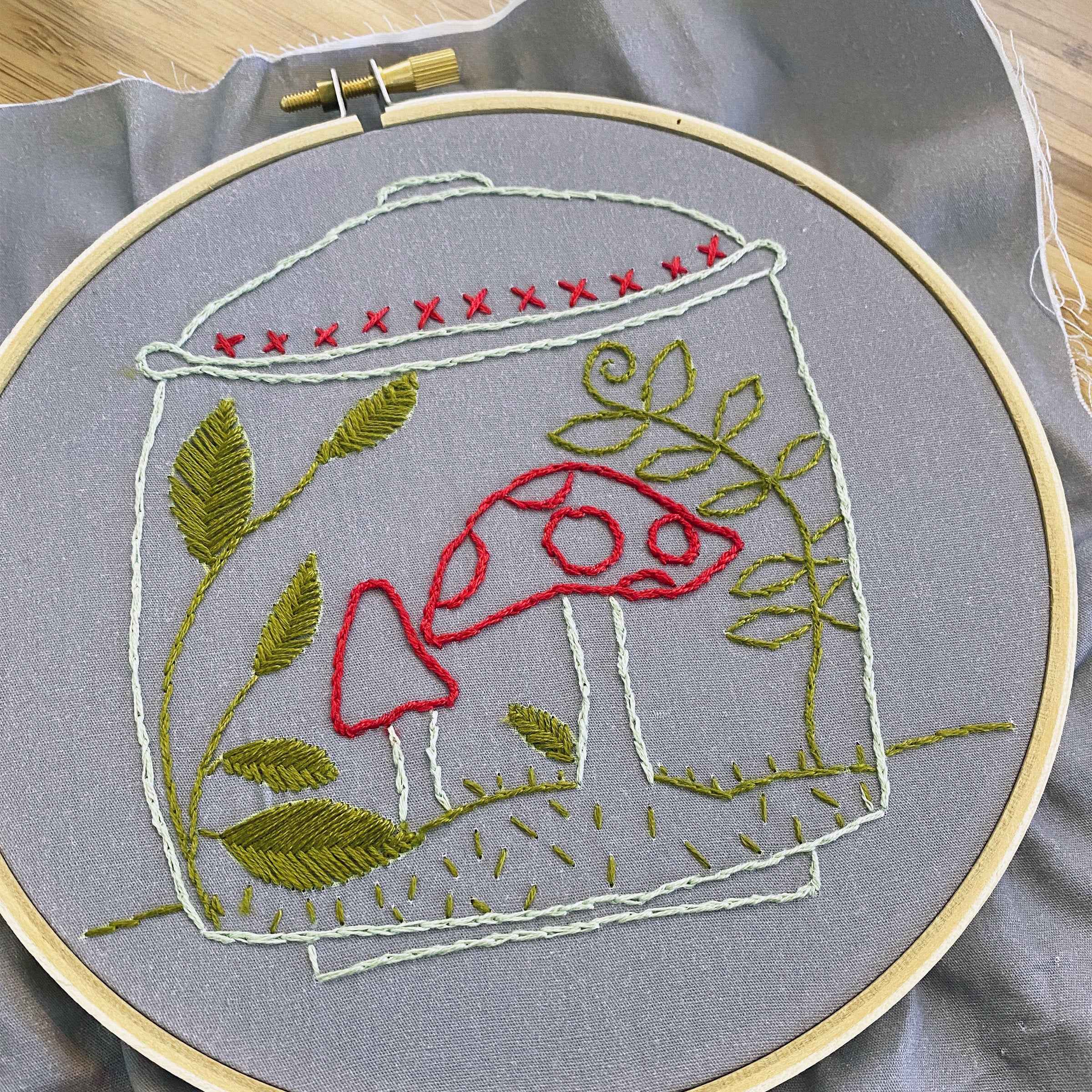 Four Stitch Hand Embroidery Sampler Kit - Terrarium - Image 2