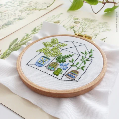 Tiny Greenhouse Mini Hand Embroidery Kit - Image 2