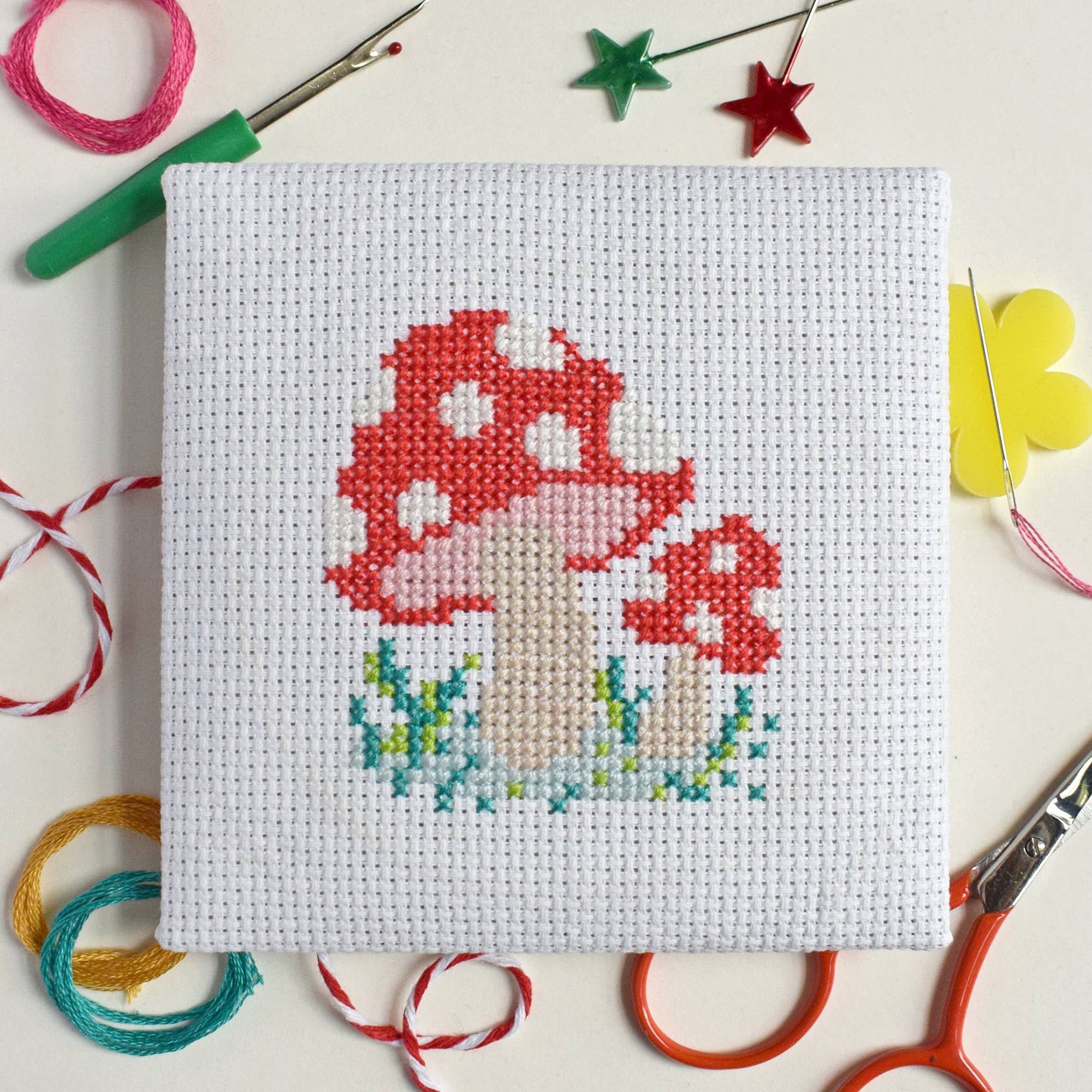 Toadstool Mini Cross Stitch Kit - Image 2