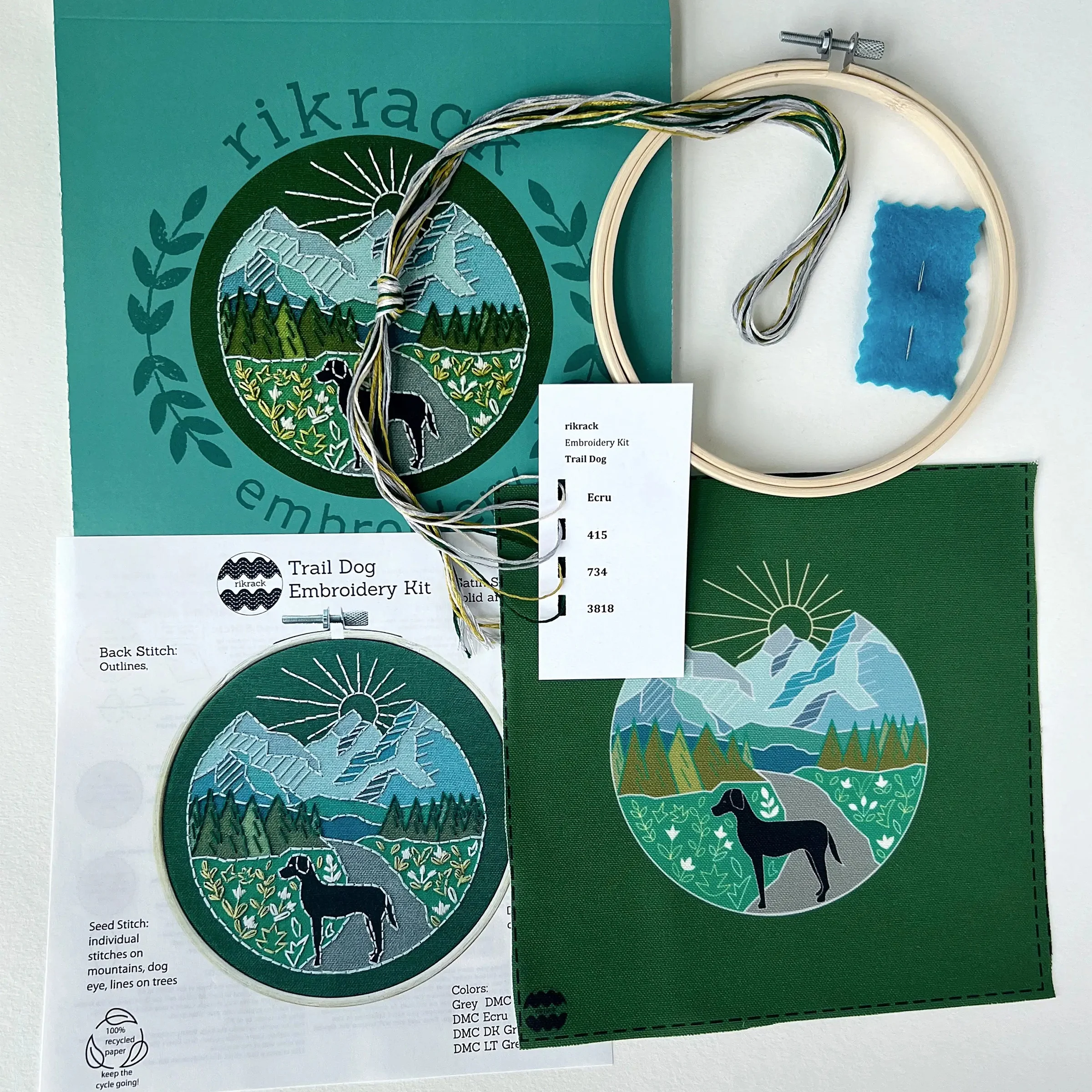 Trail Dog Hand Embroidery Kit - Image 4